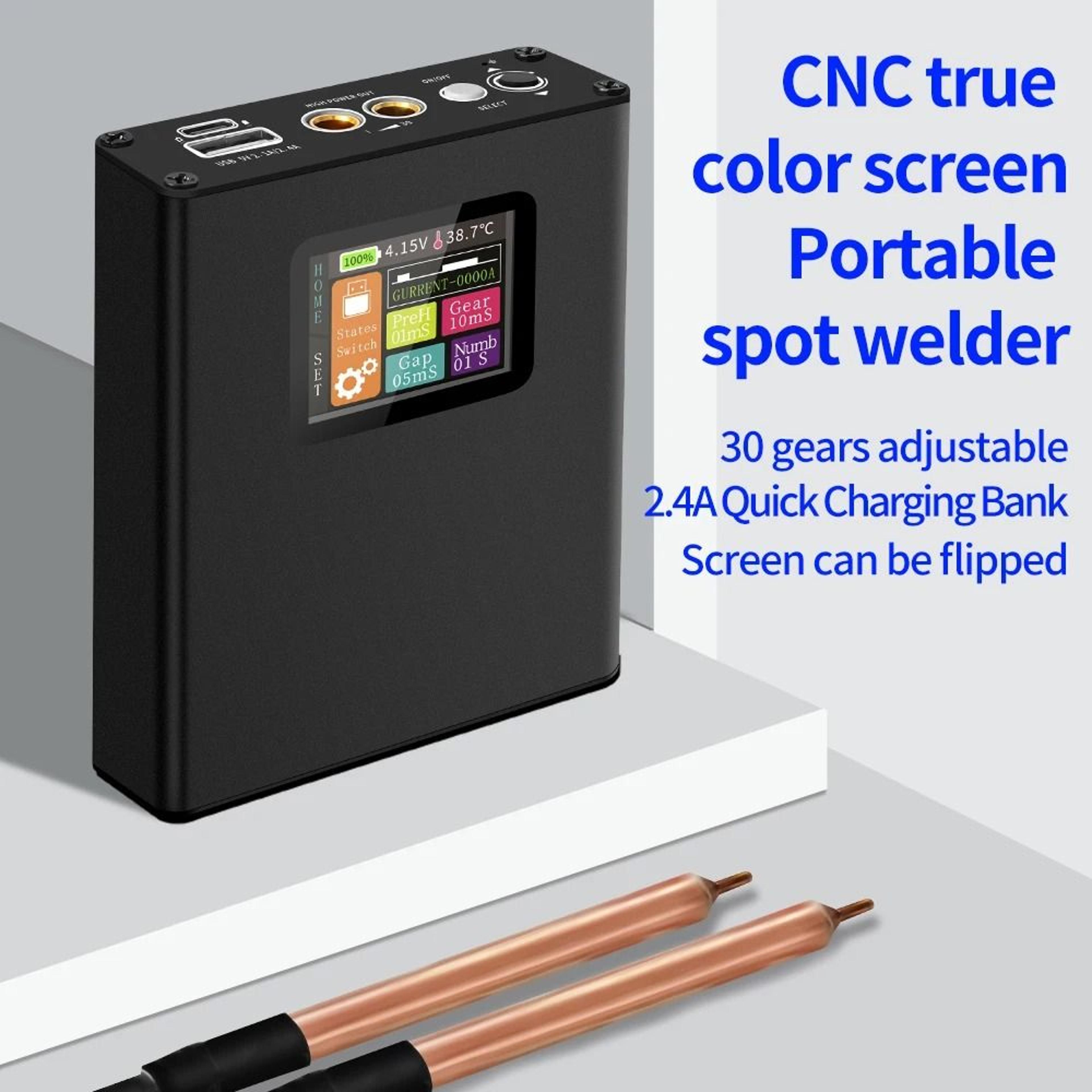 digital portable spot welder kit with adjustable speed and display for 18650 lithium battery projects