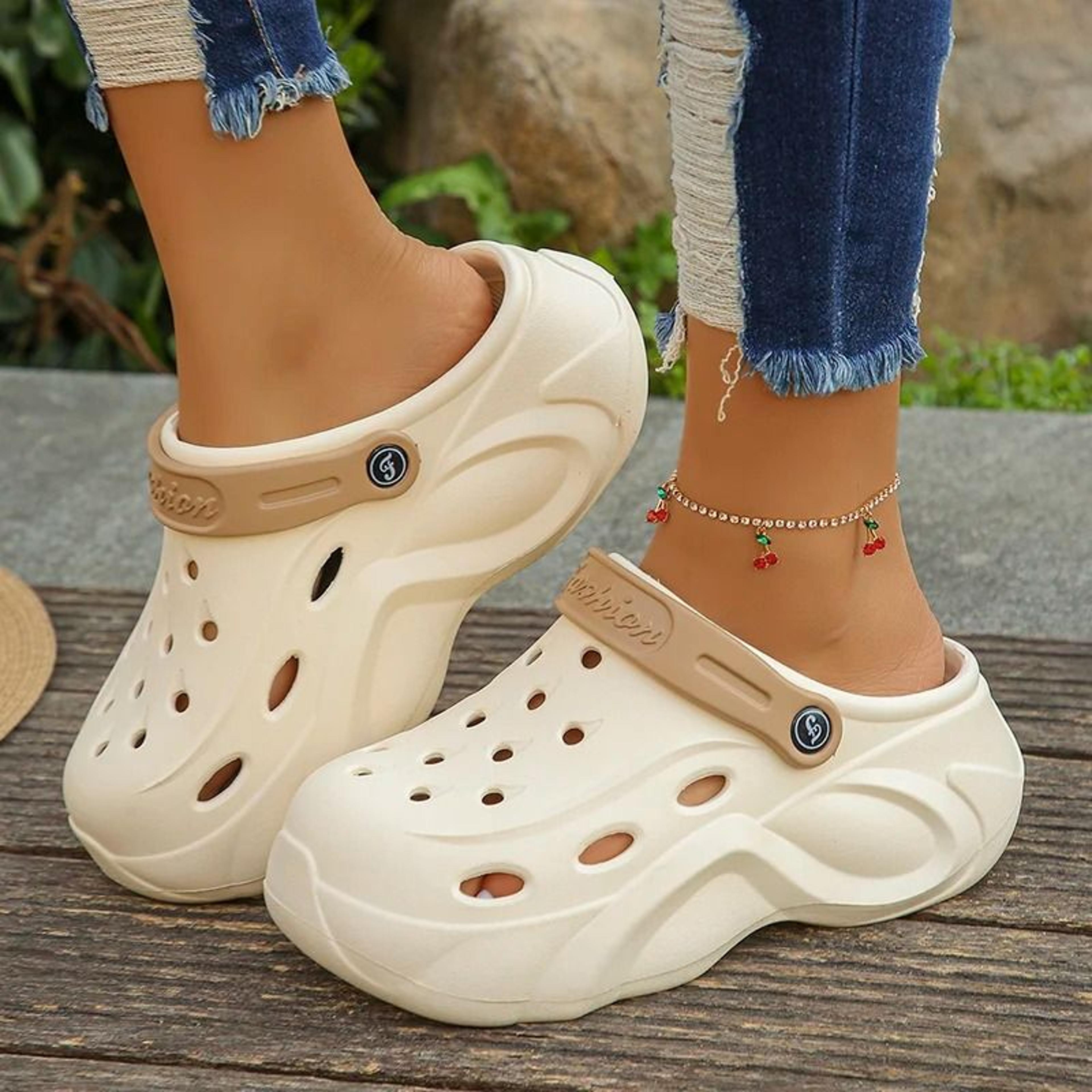 chunky platform clogs sandals women summer soft thick bottom beach garden shoes non slip eva wedge slippers