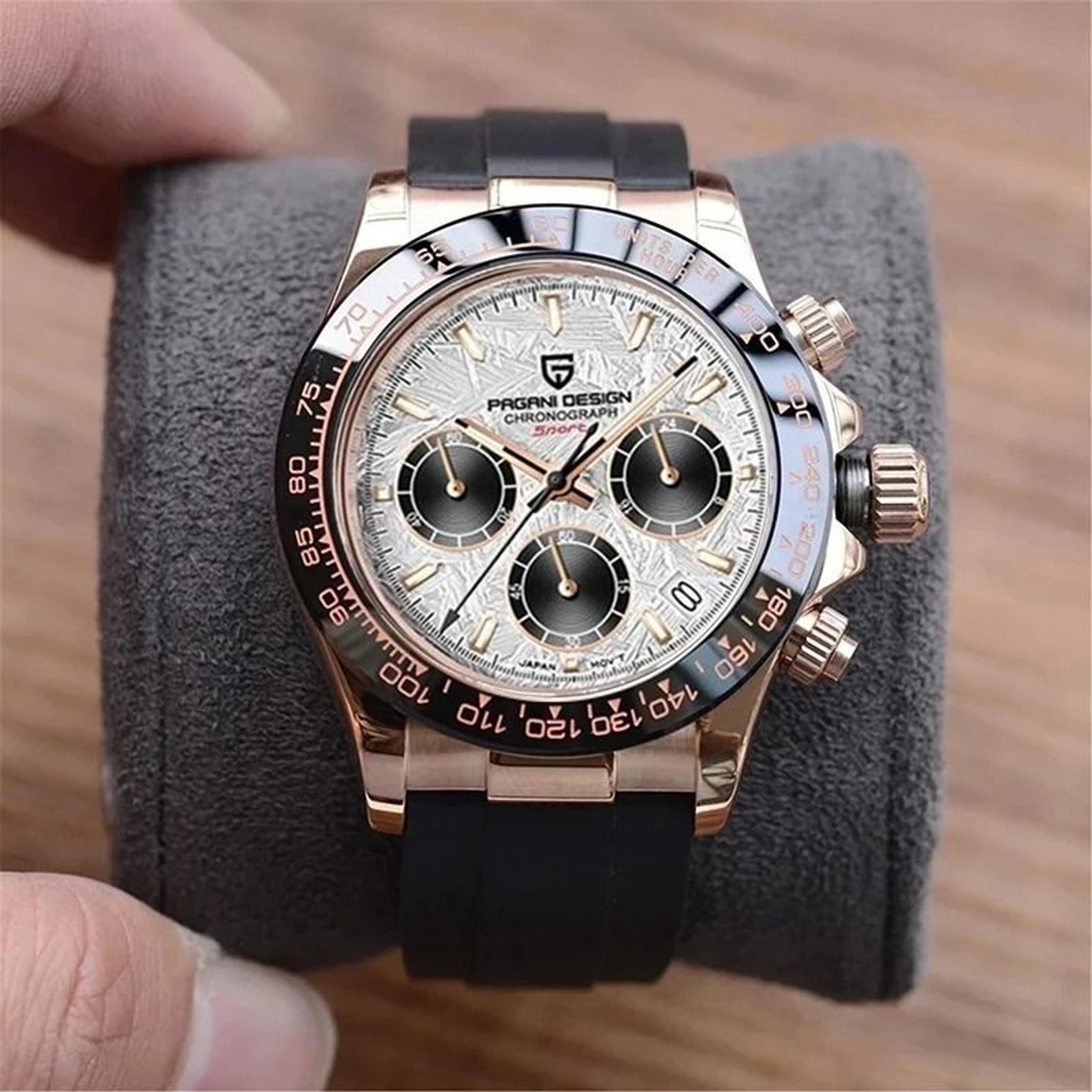 pagani design 40mm quartz watch stainless steel sapphire