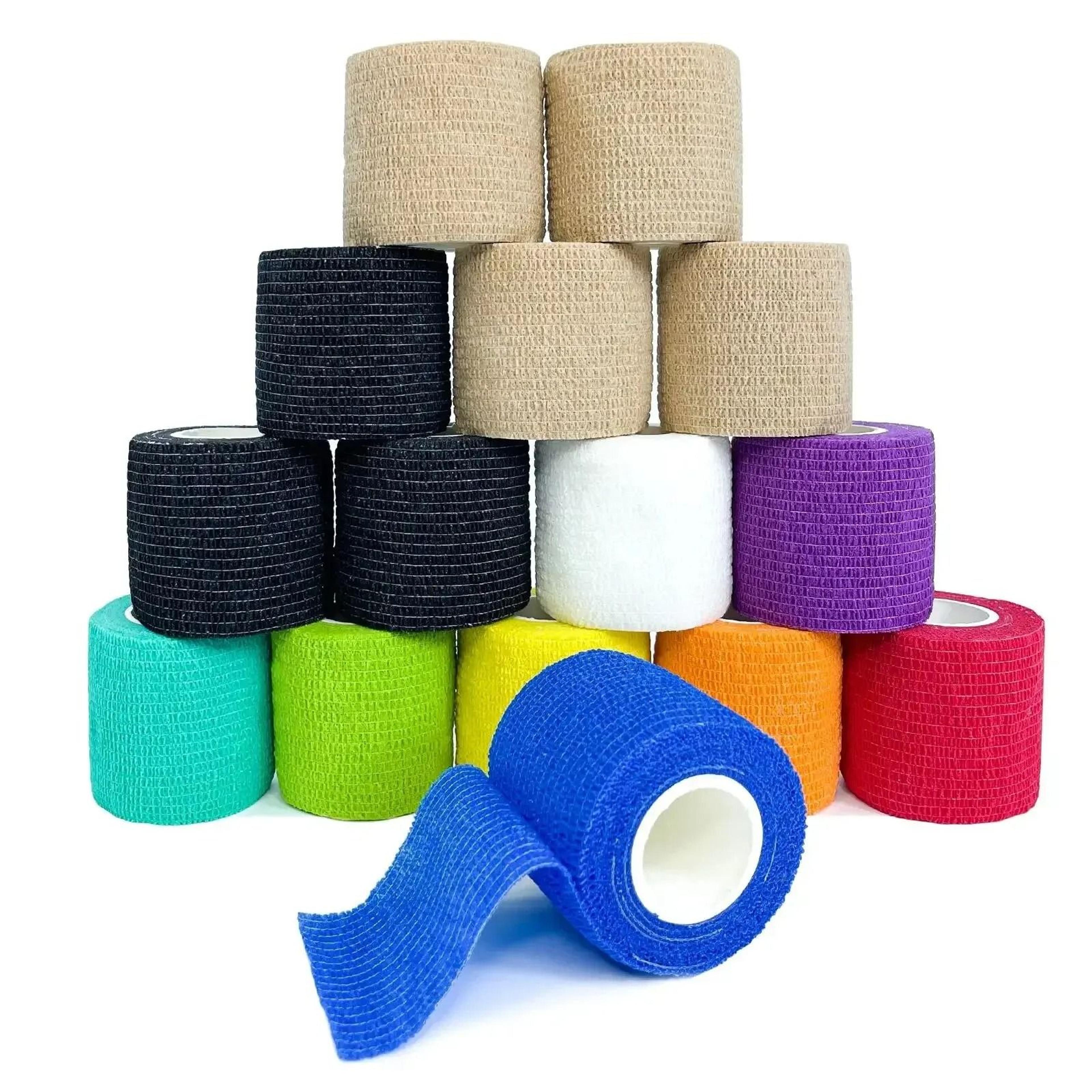 elastic cohesive bandage roll non woven self adhesive for sports first aid