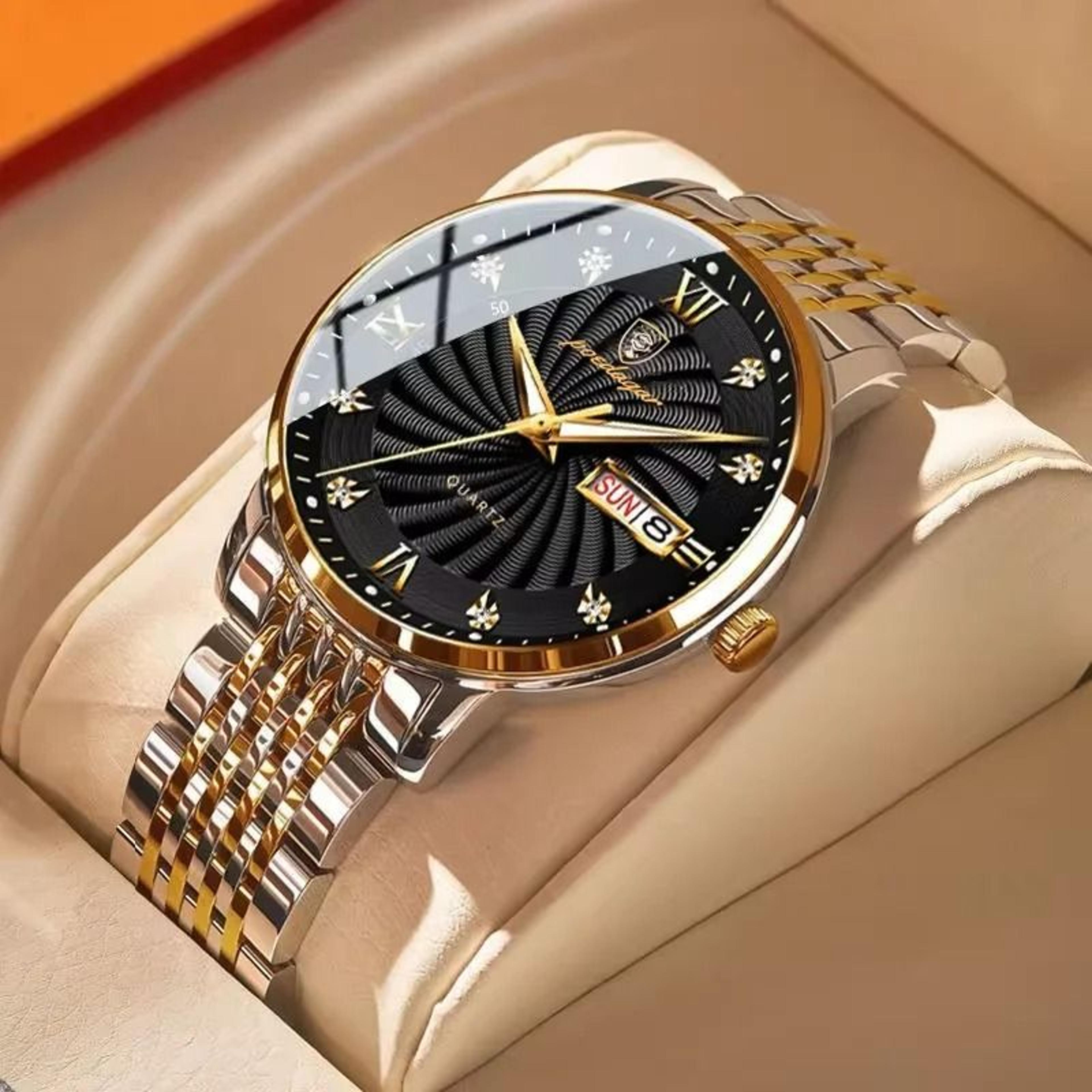 poedagar luxury brand mens watch waterproof luminous date week