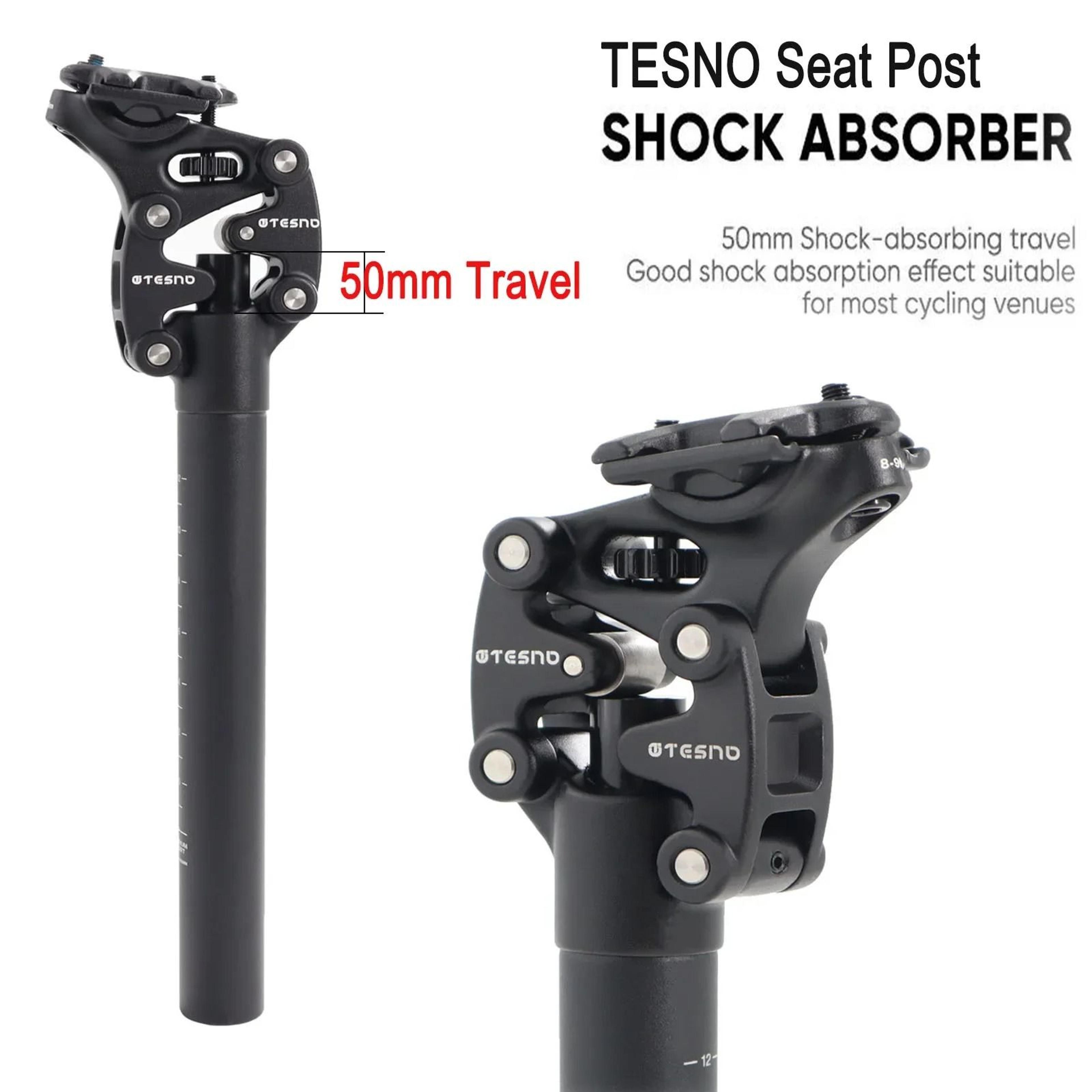 tesno mtb shock absorber dropper seatpost with 50mm manual suspension