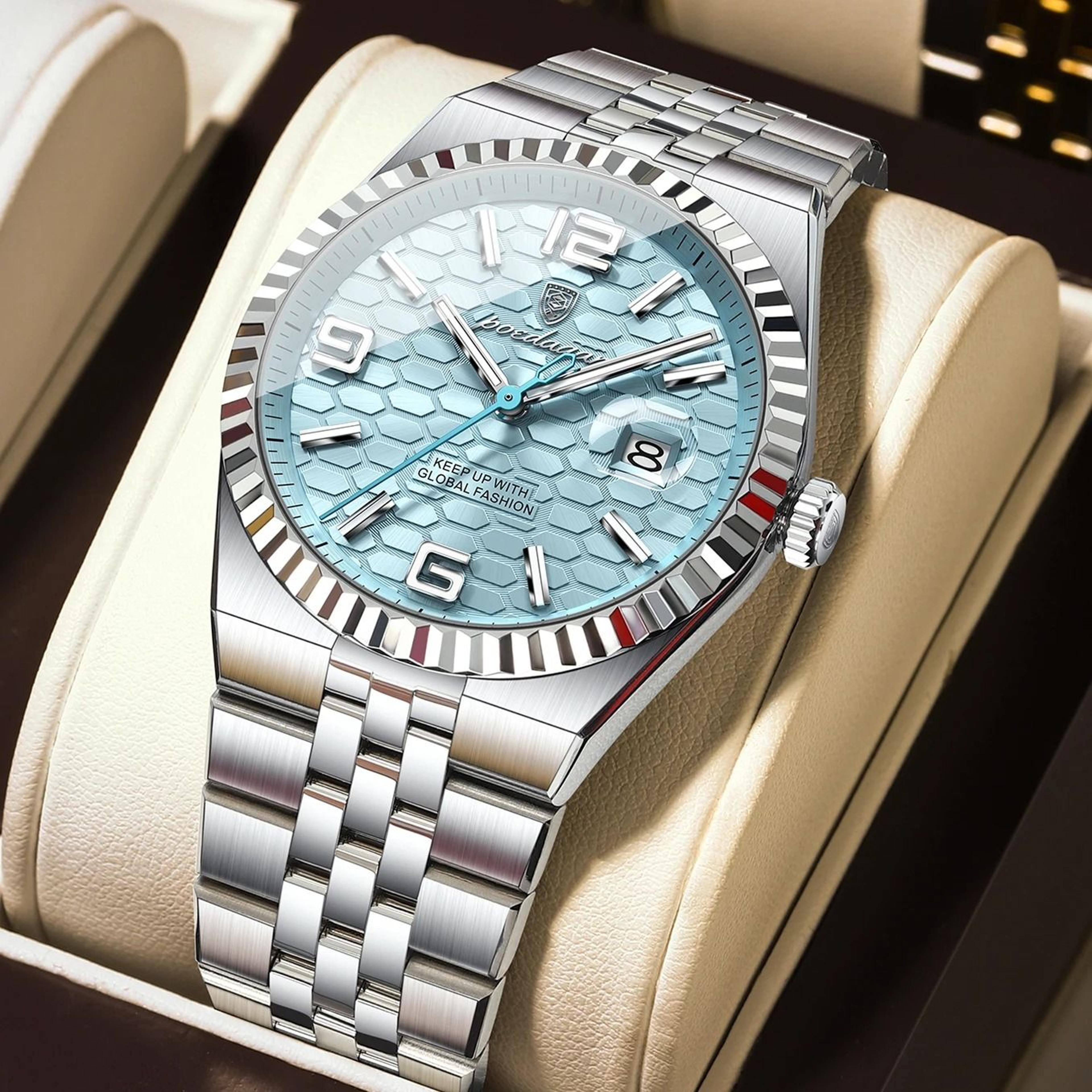 poedagar high quality mens quartz watch waterproof luminous date