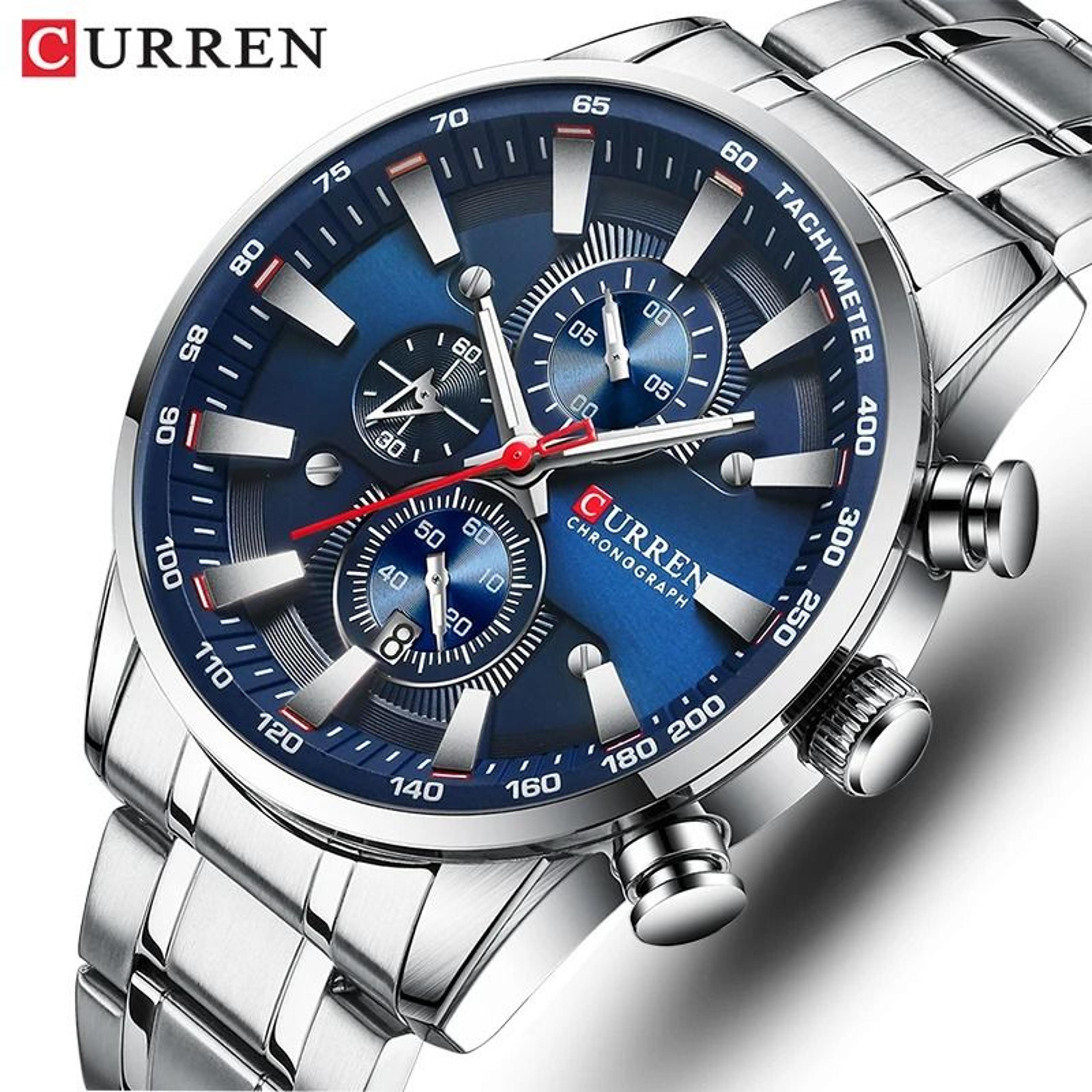 curren men quartz chronograph watch waterproof