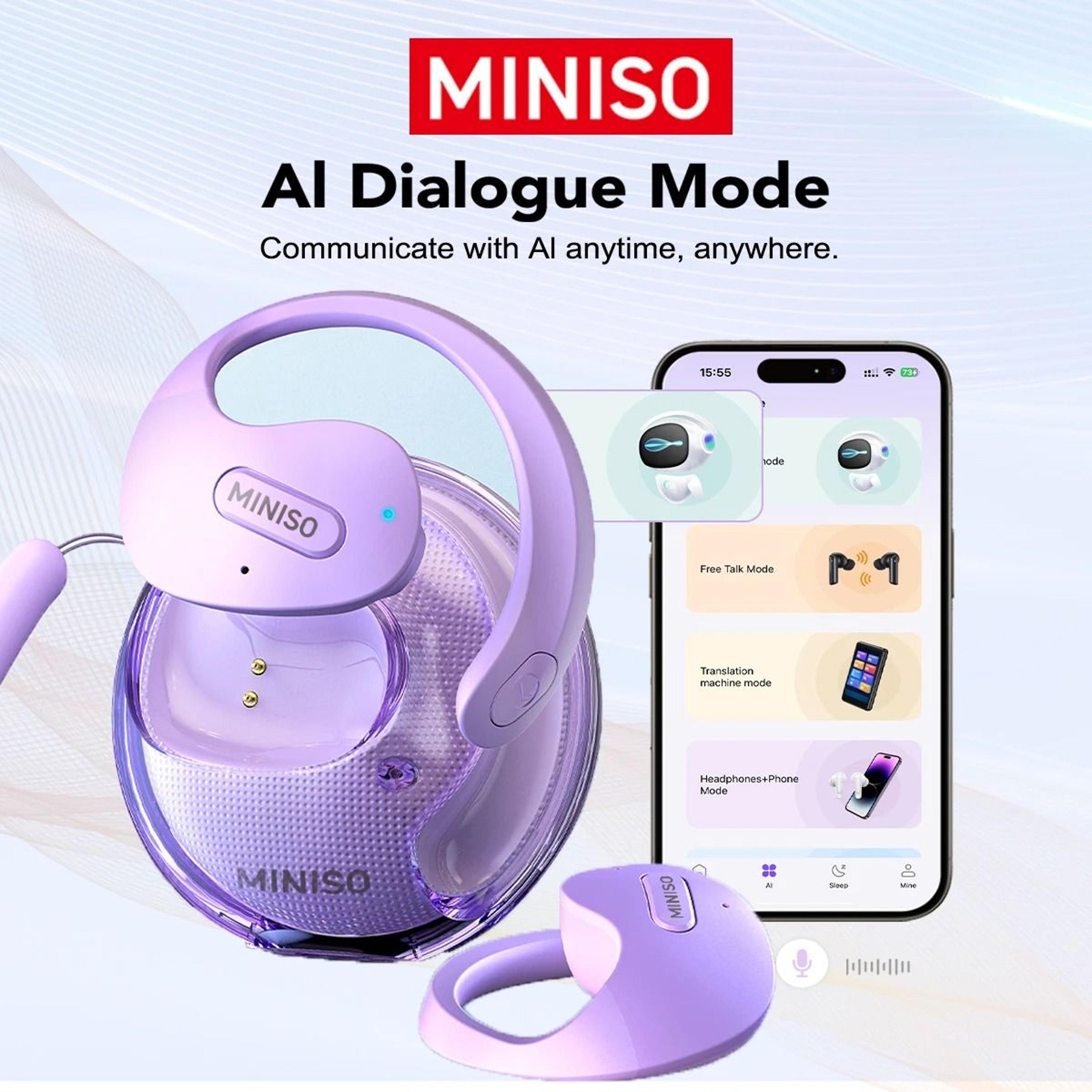 miniso x15pro translation earphones wireless headset