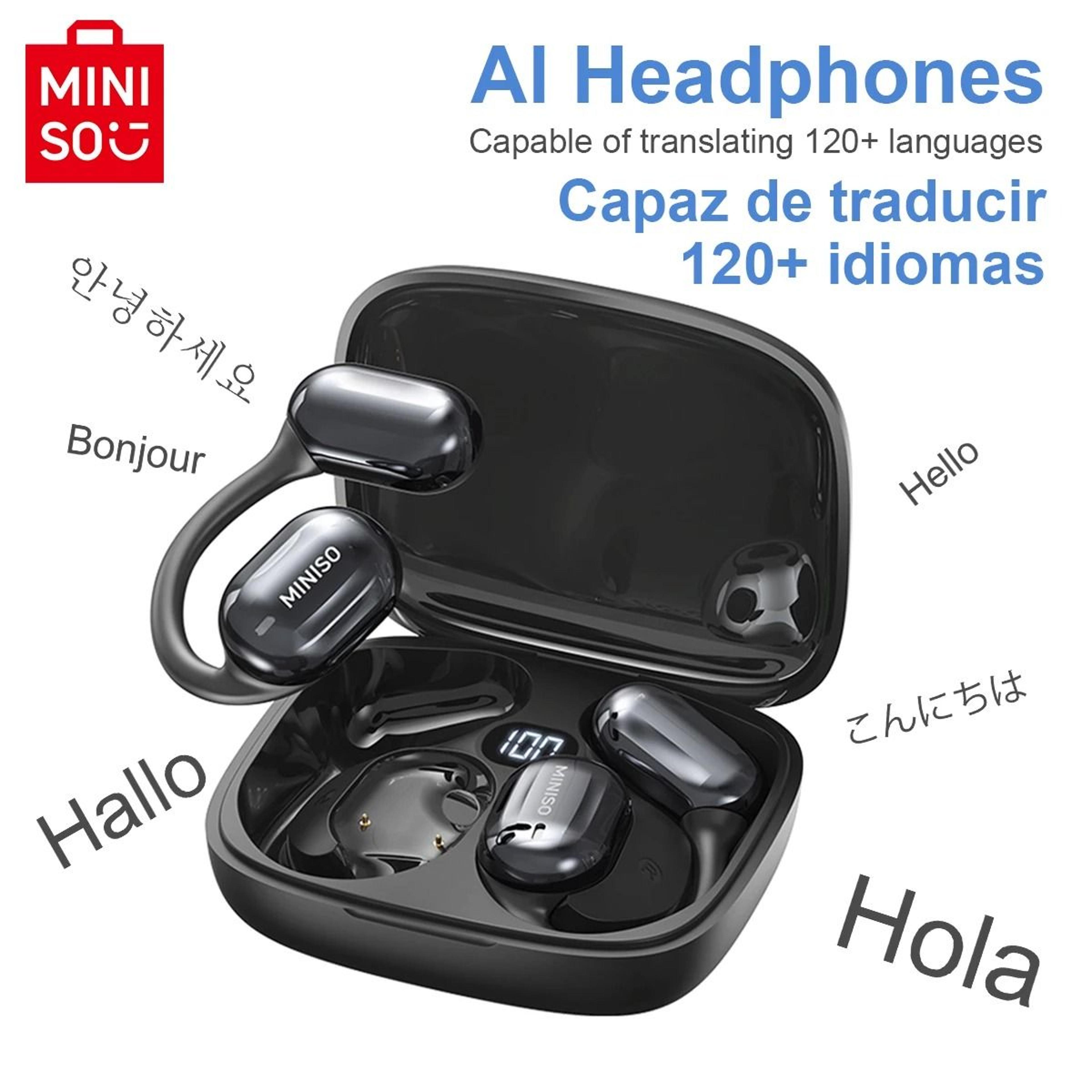 miniso ms162 intelligent bluetooth translation earbuds wireless chat headset