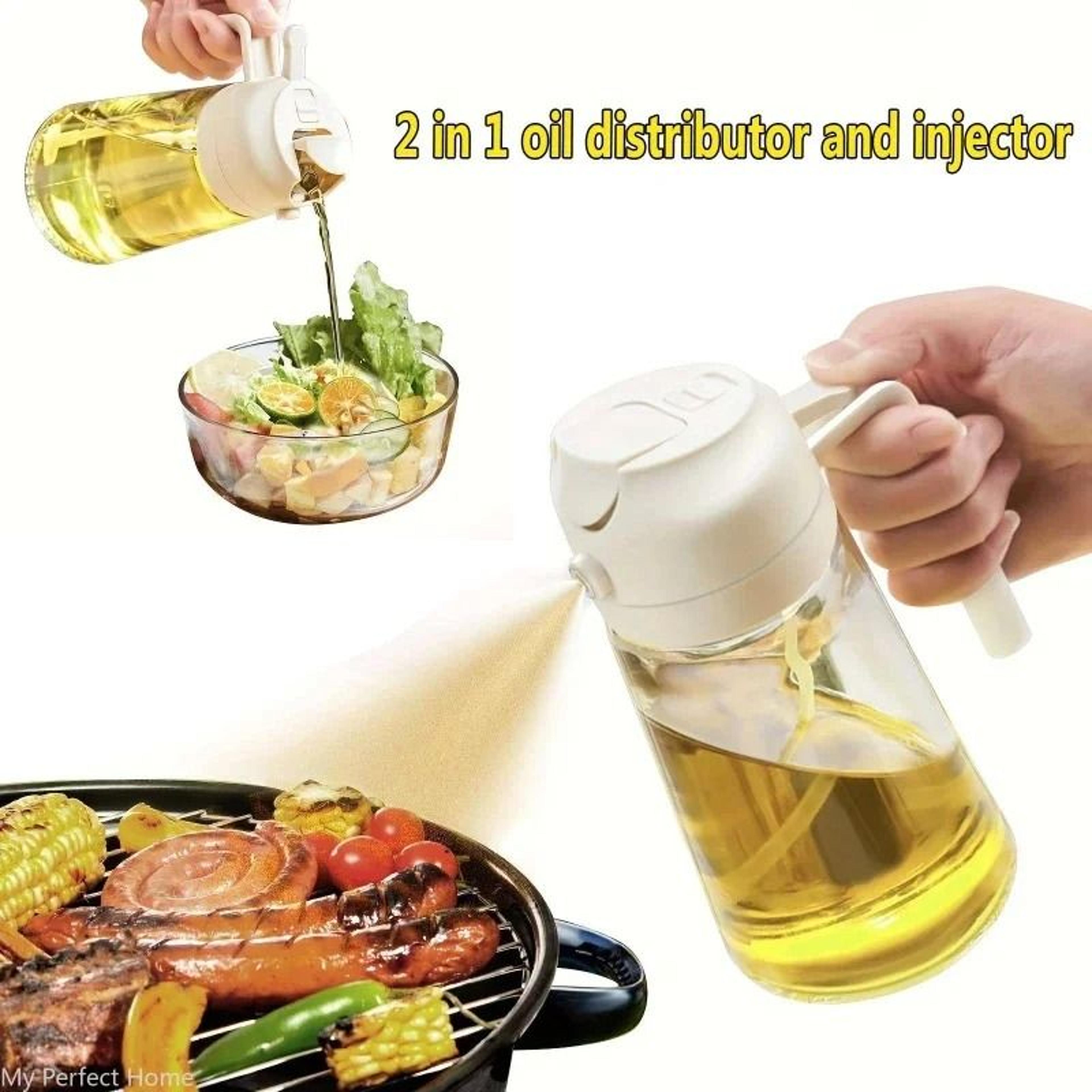 2 in 1 500ml oil sprayer bottle with pour & mist function