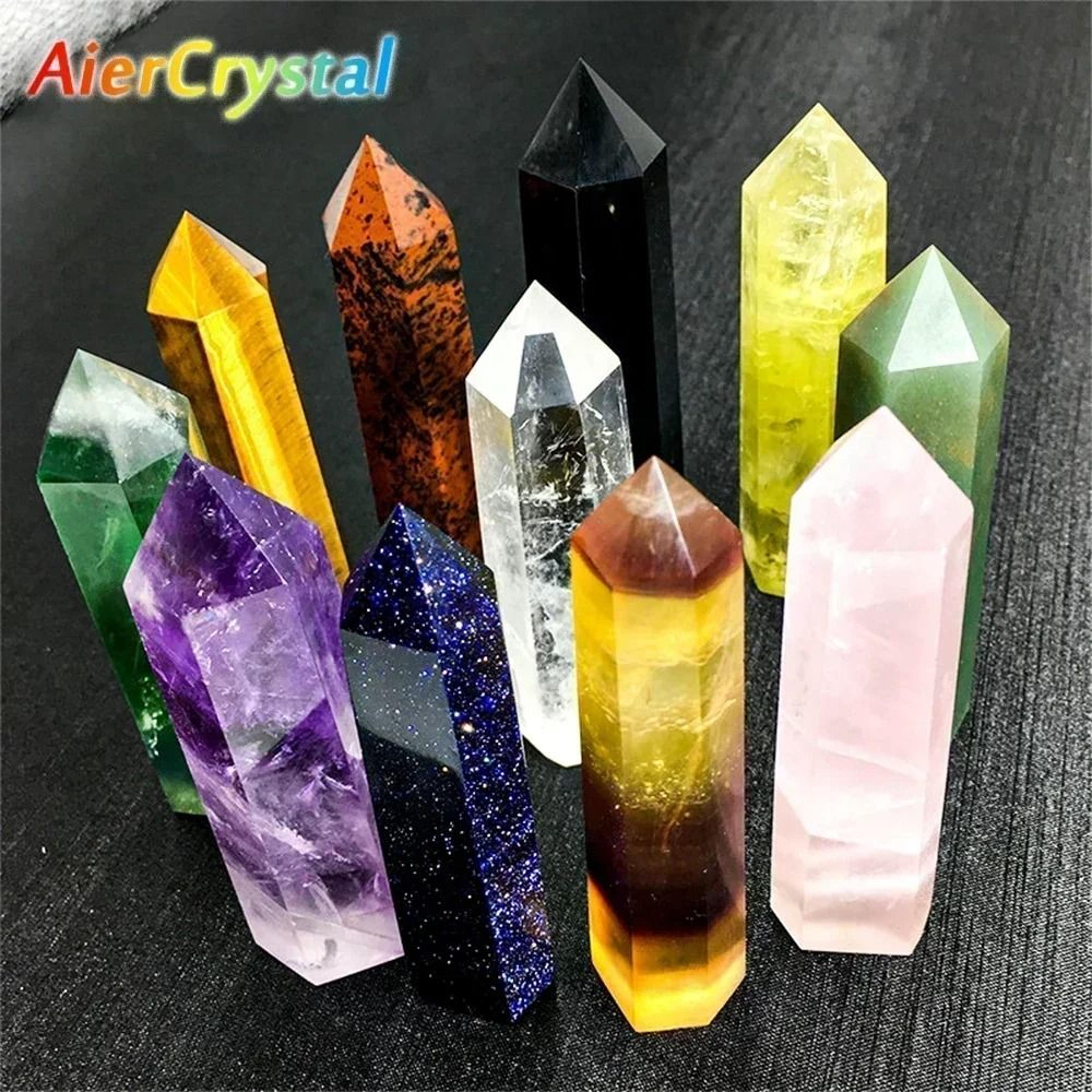 natural rose quartz and amethyst crystal wand point