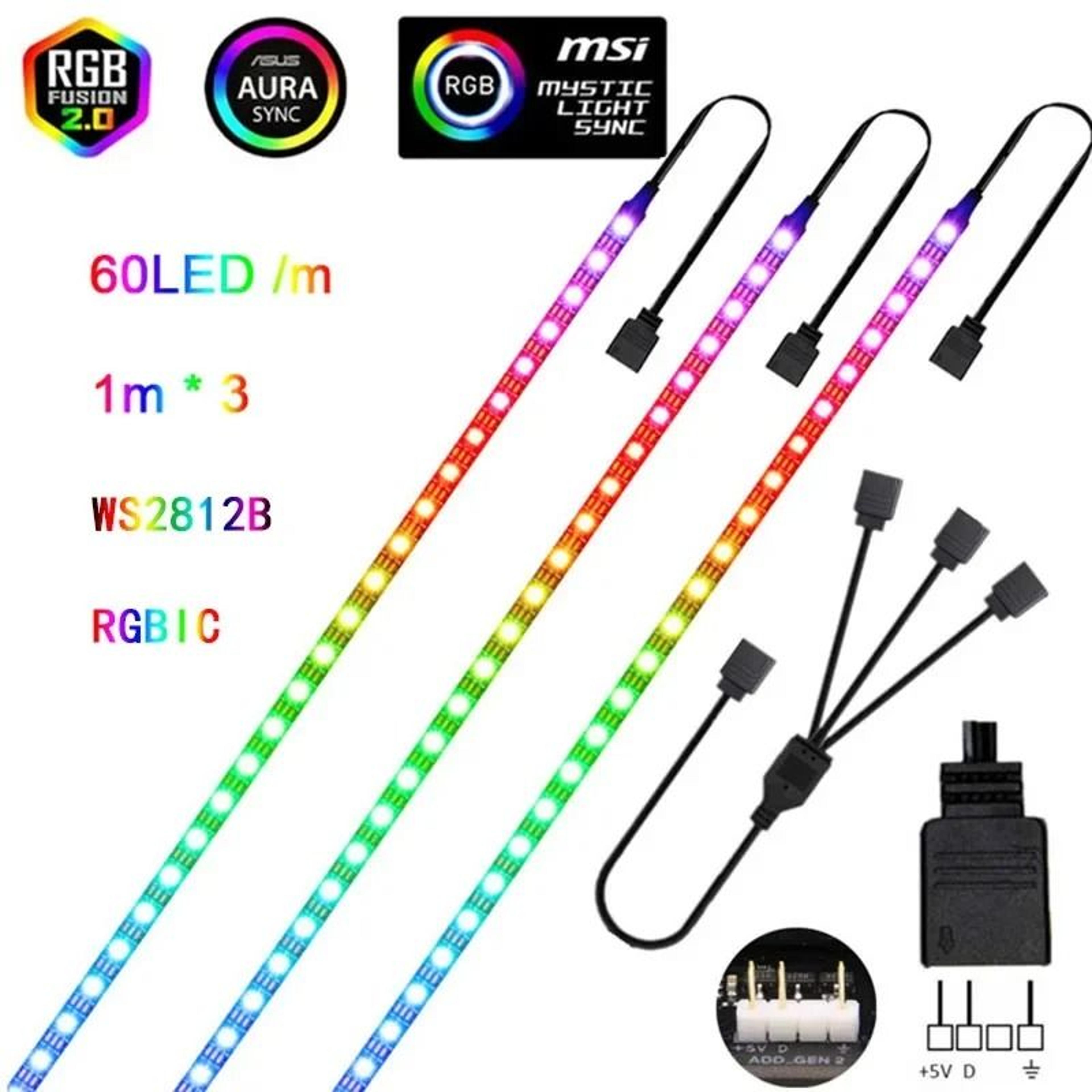 addressable rainbow ws2812b led strip light 5v