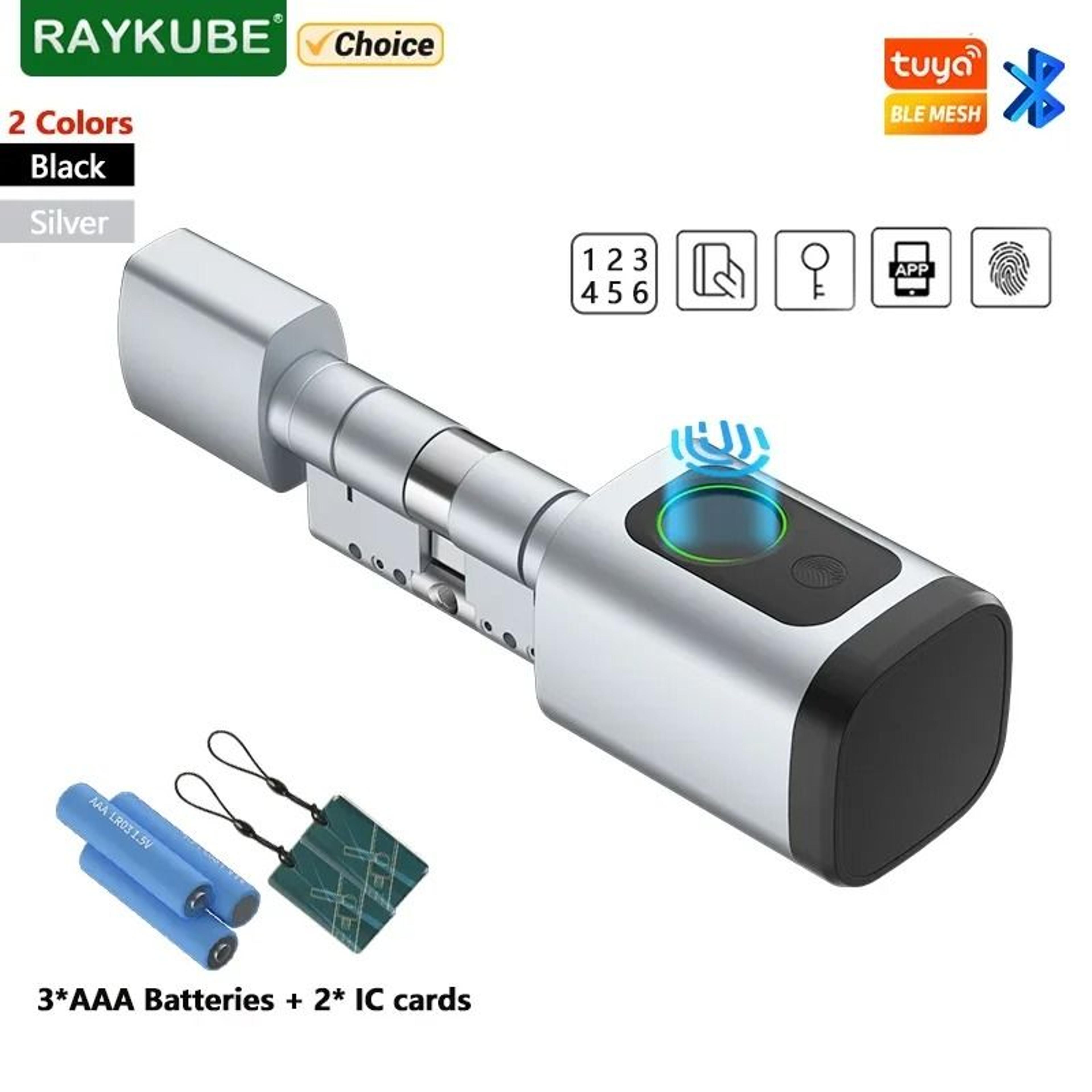 raykube v1 smart cylinder lock tuya ble fingerprint