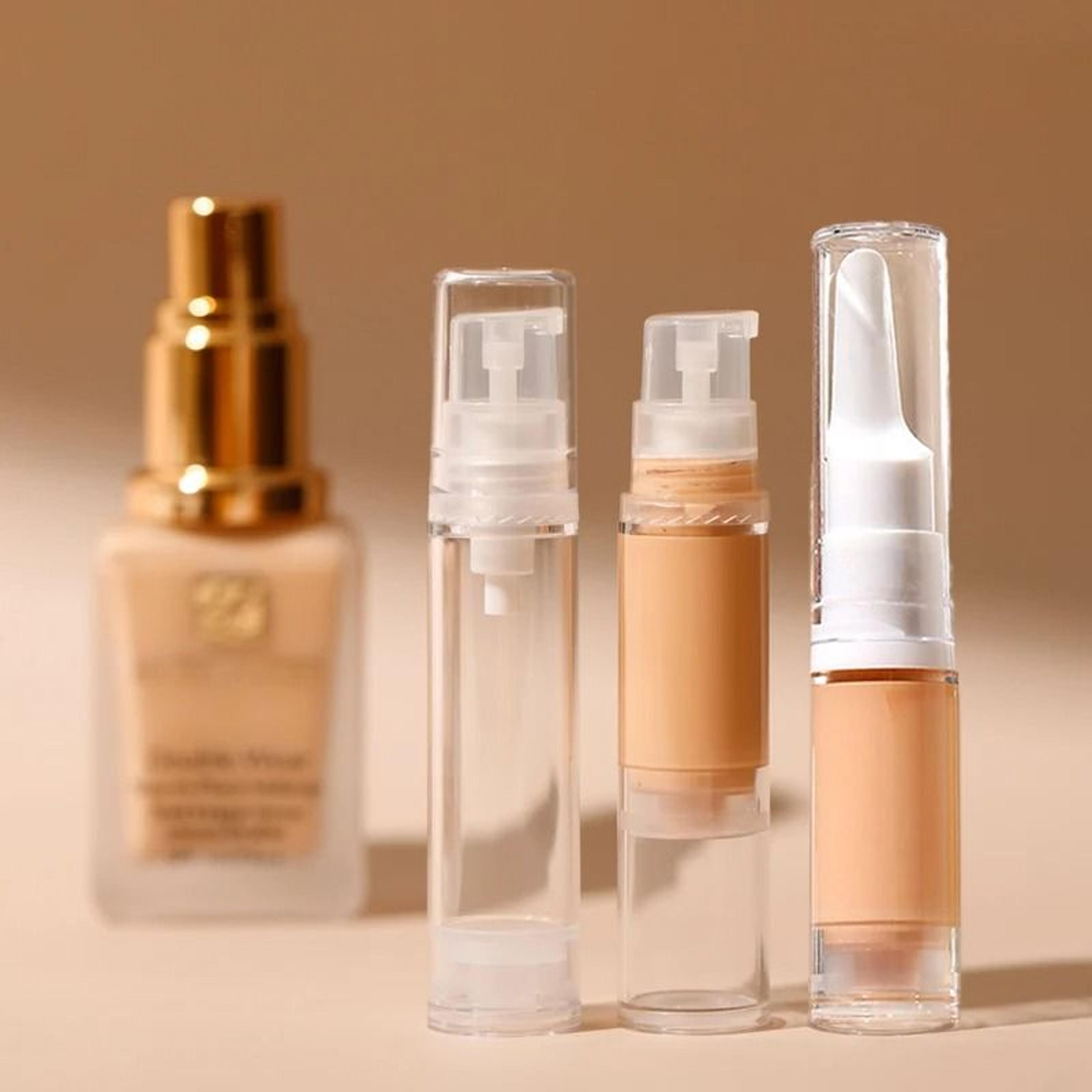 travel vacuum pump bottle for foundation and cosmetics
