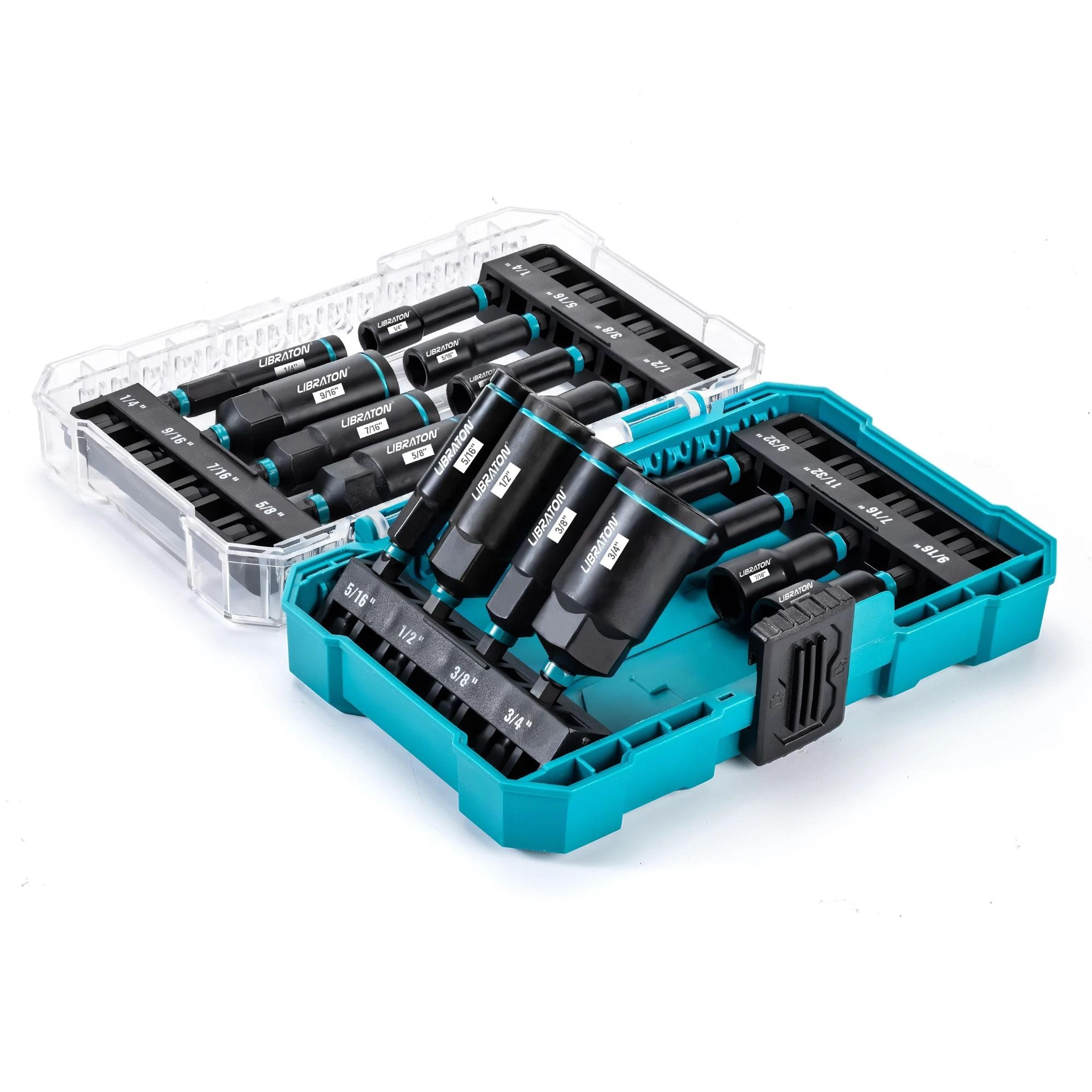 16 piece magnetic nut driver set sae for impact drill