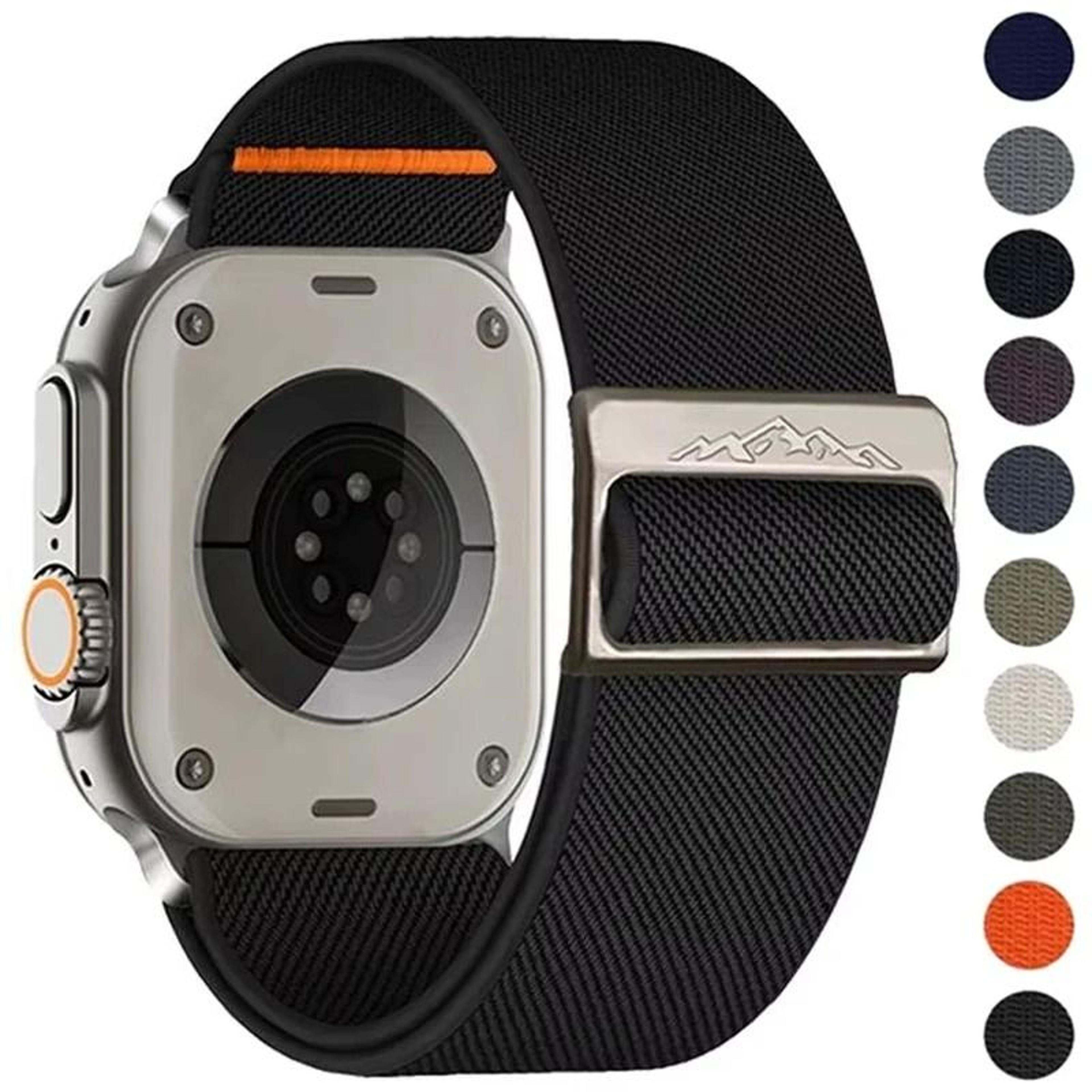 stretchy braided nylon apple watch band for series 6 se 7 8 9 ultra 2