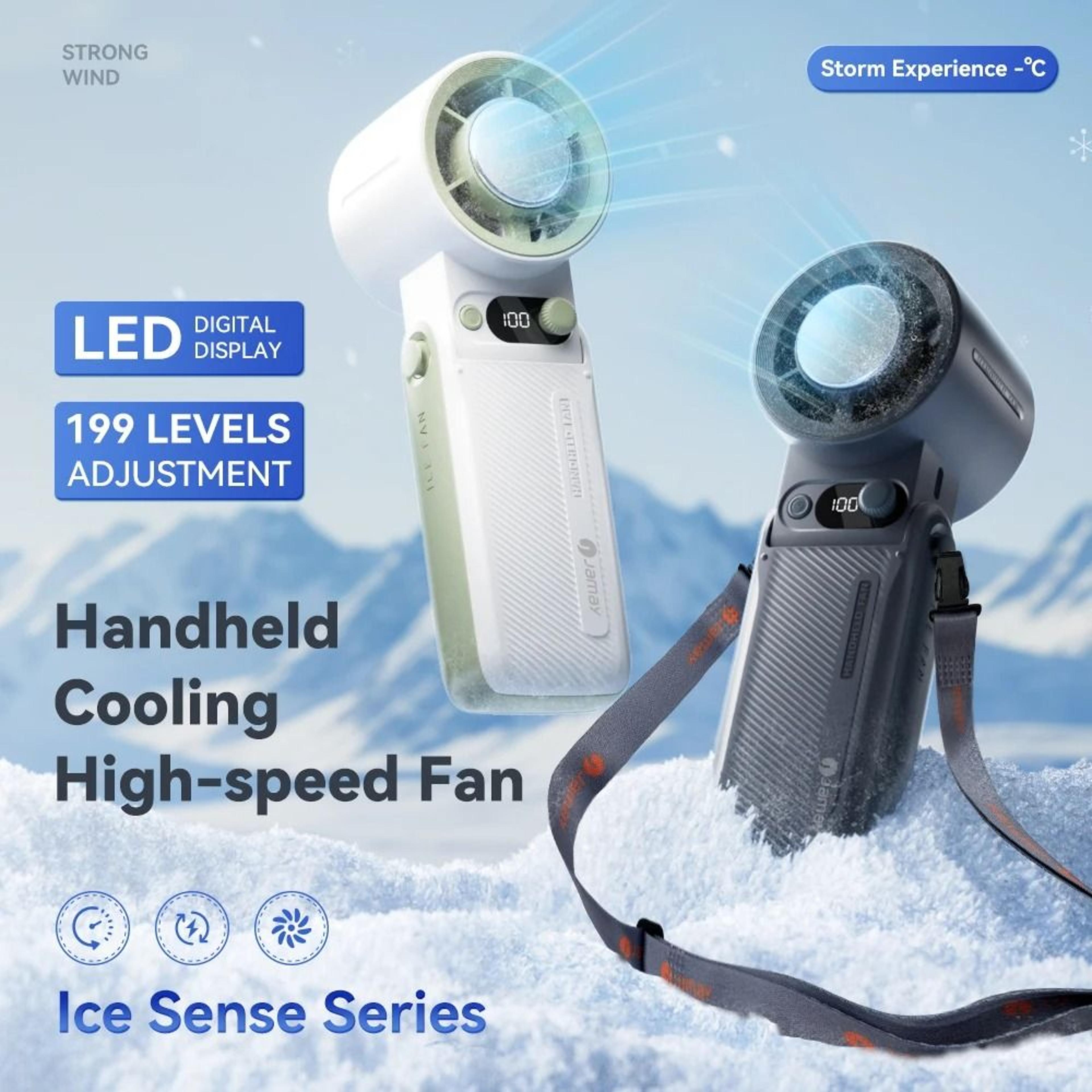 portable handheld turbo fan with led display and adjustable wind speed