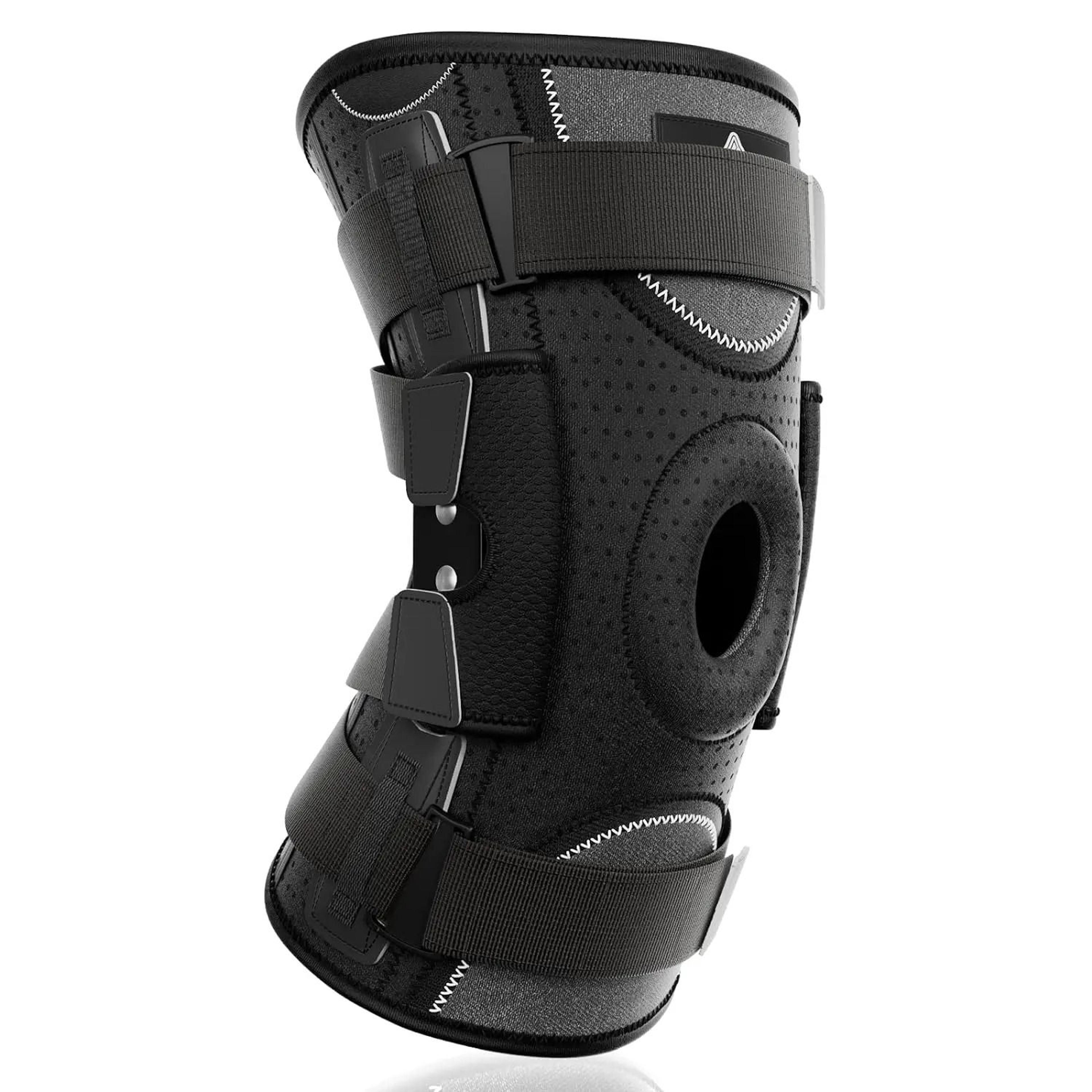 neenca hinged knee brace support with side stabilizers and gel pad