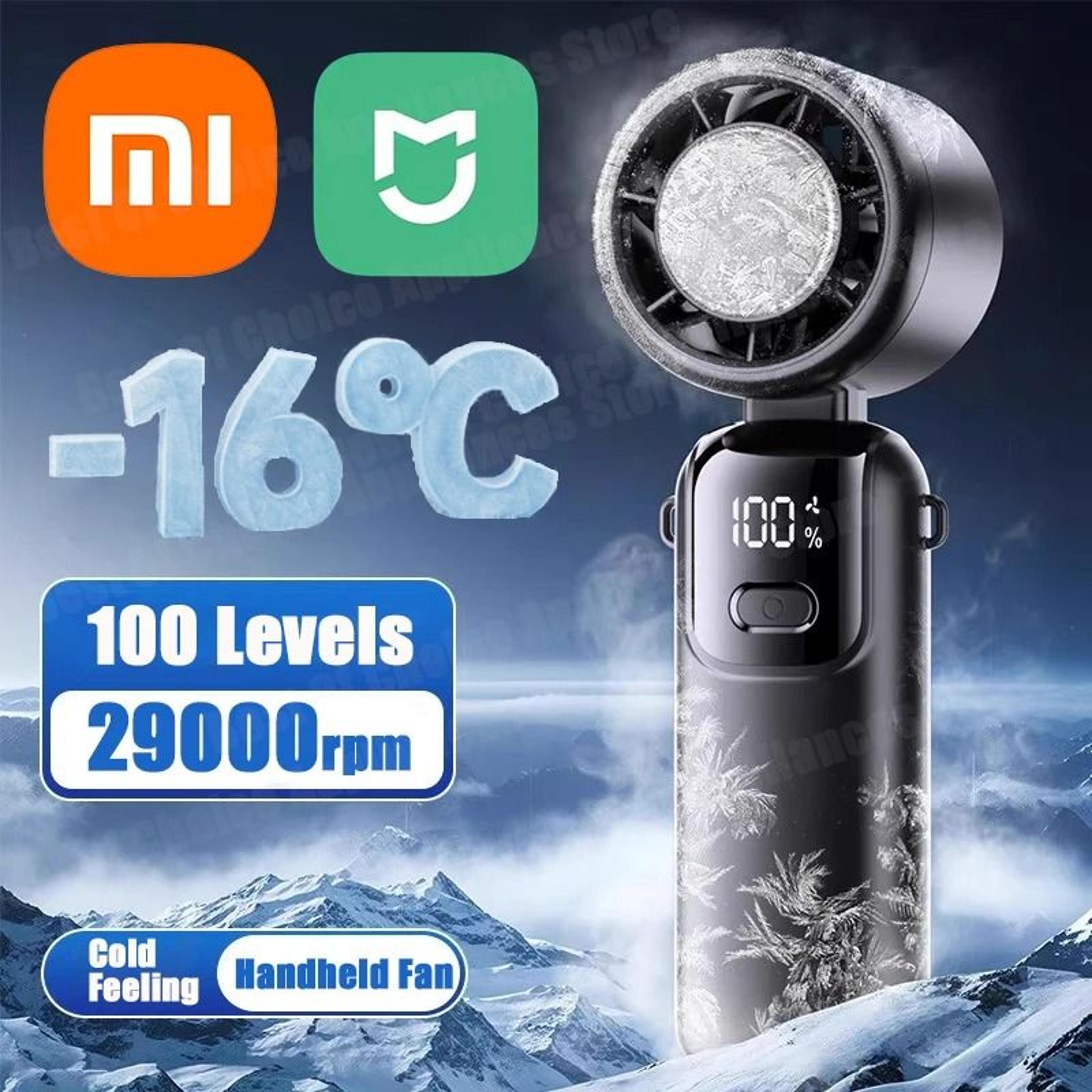 xiaomi portable refrigeration handheld electric fan with folding neck design