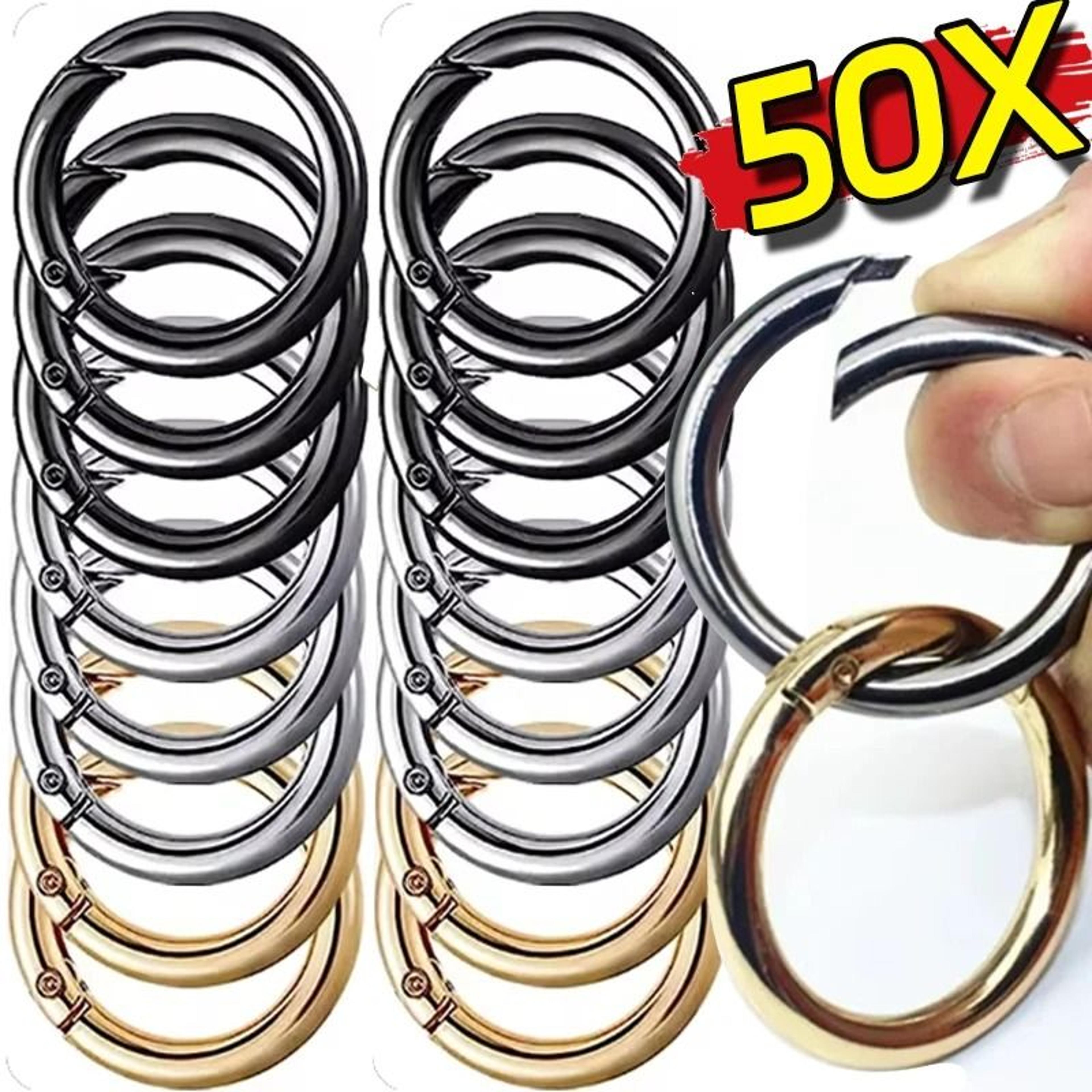 50pcs metal spring clasps o ring keyring snap hook connectors