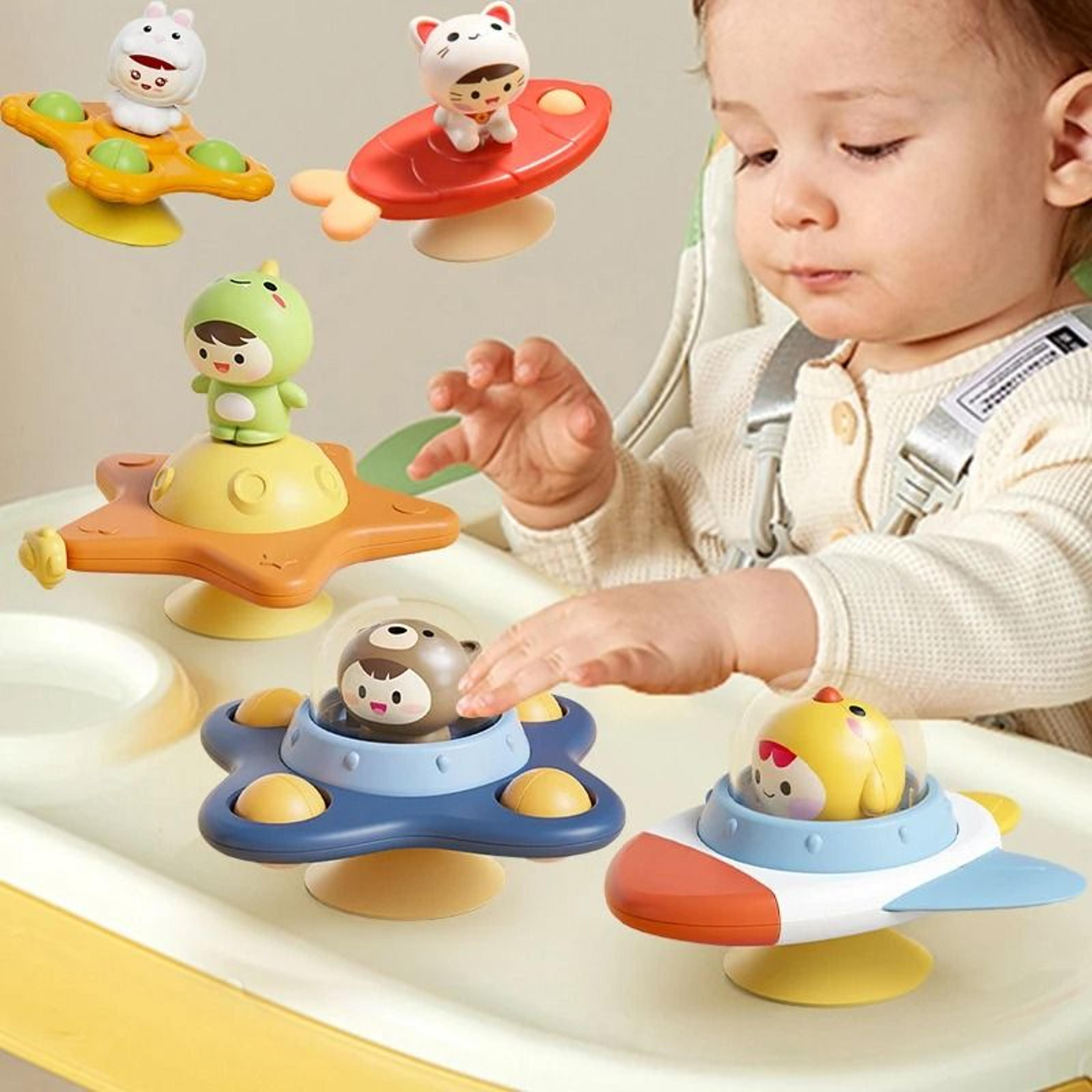 baby montessori spin cup bath toy suction spinner