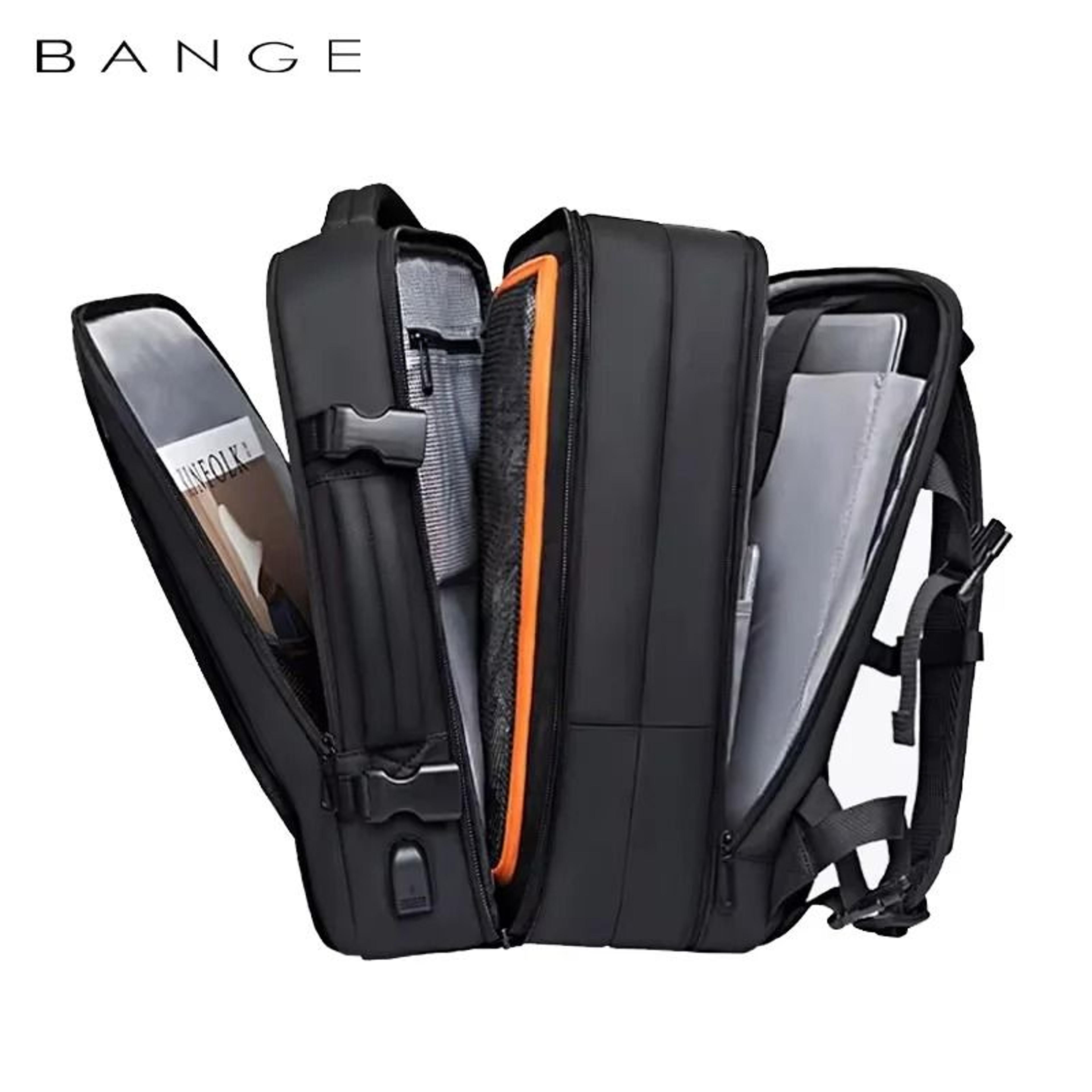 bange expandable men backpack waterproof 17.3 in laptop travel bag