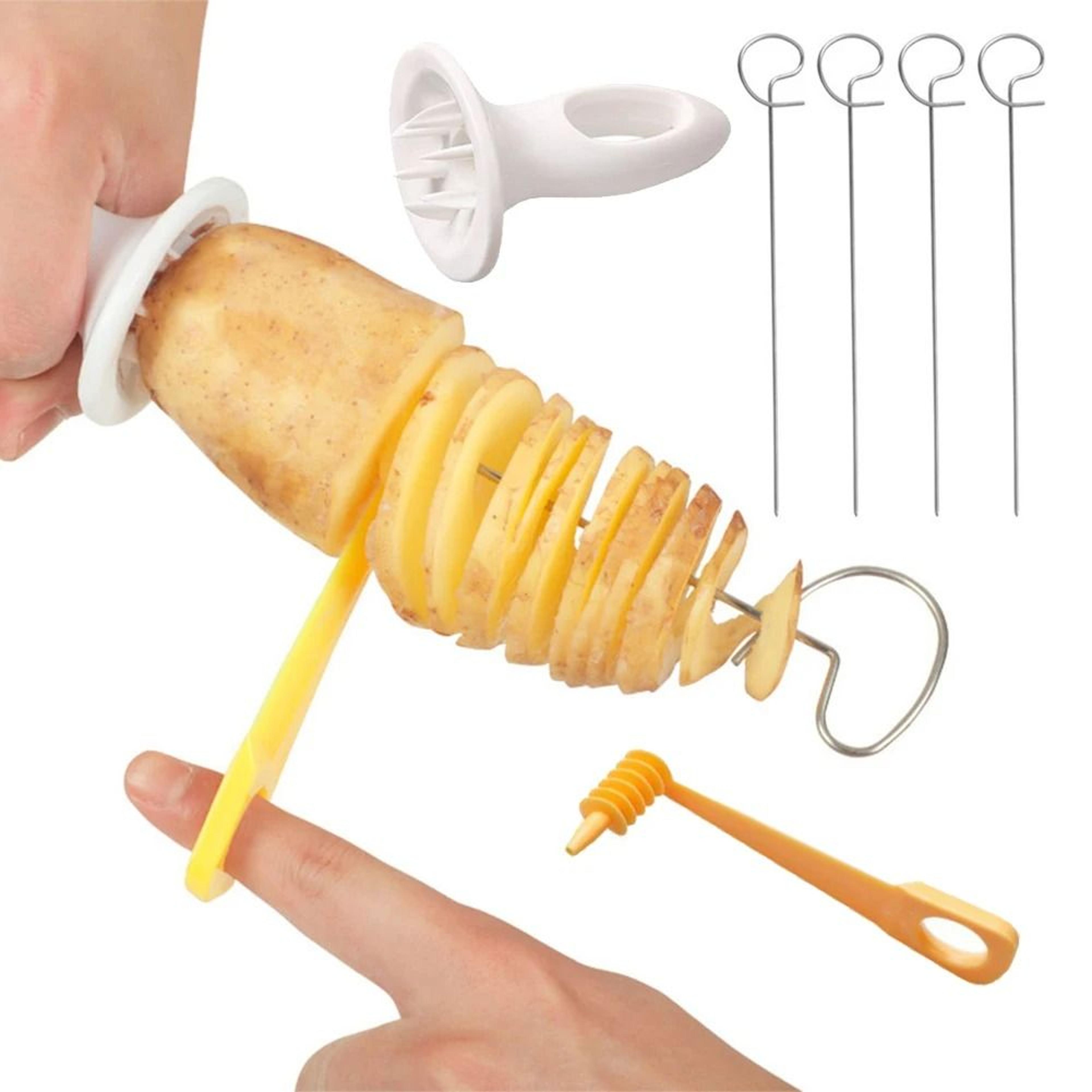 stainless steel potato spiral cutter vegetable slicer kitchen tool