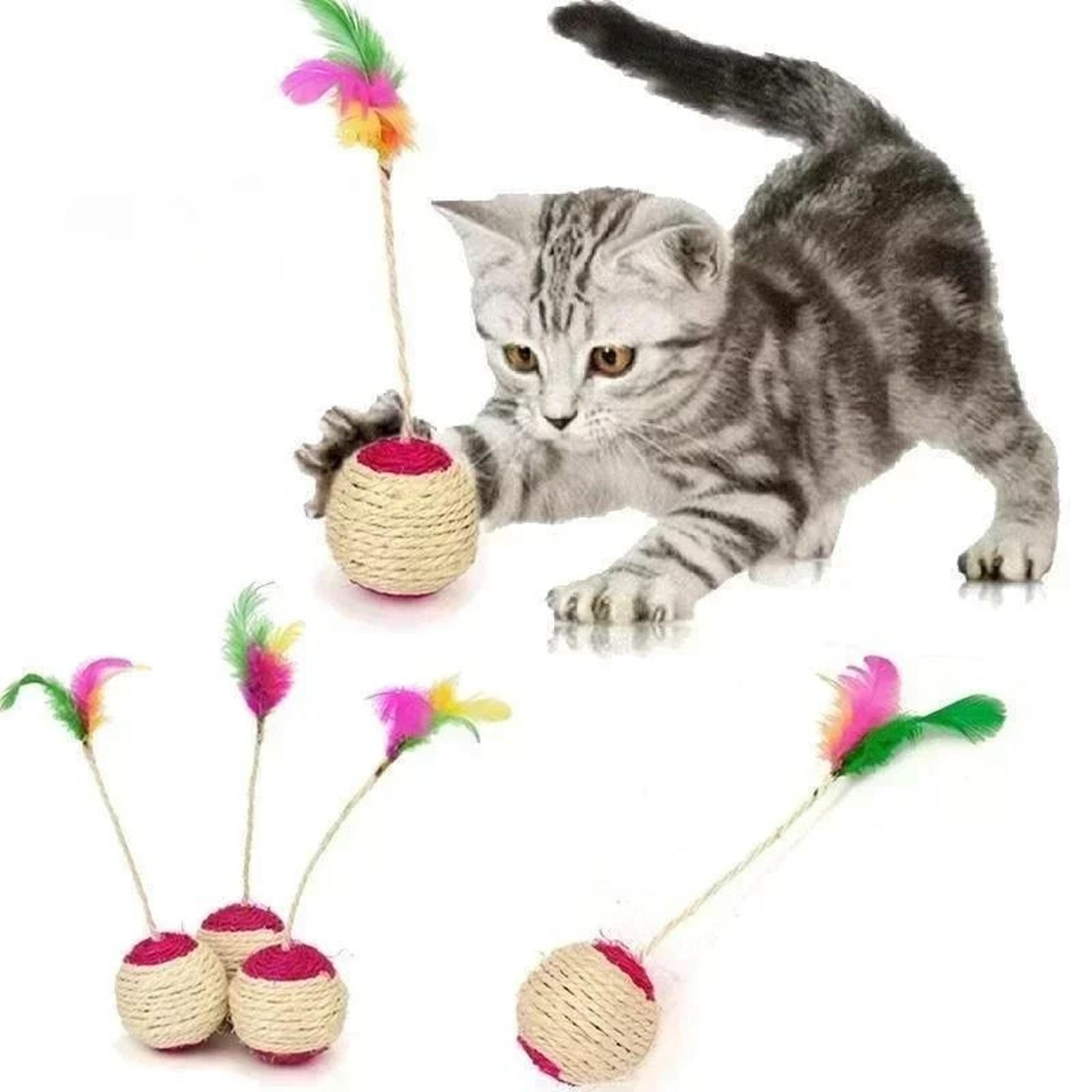 cat sisal scratching ball interactive toy