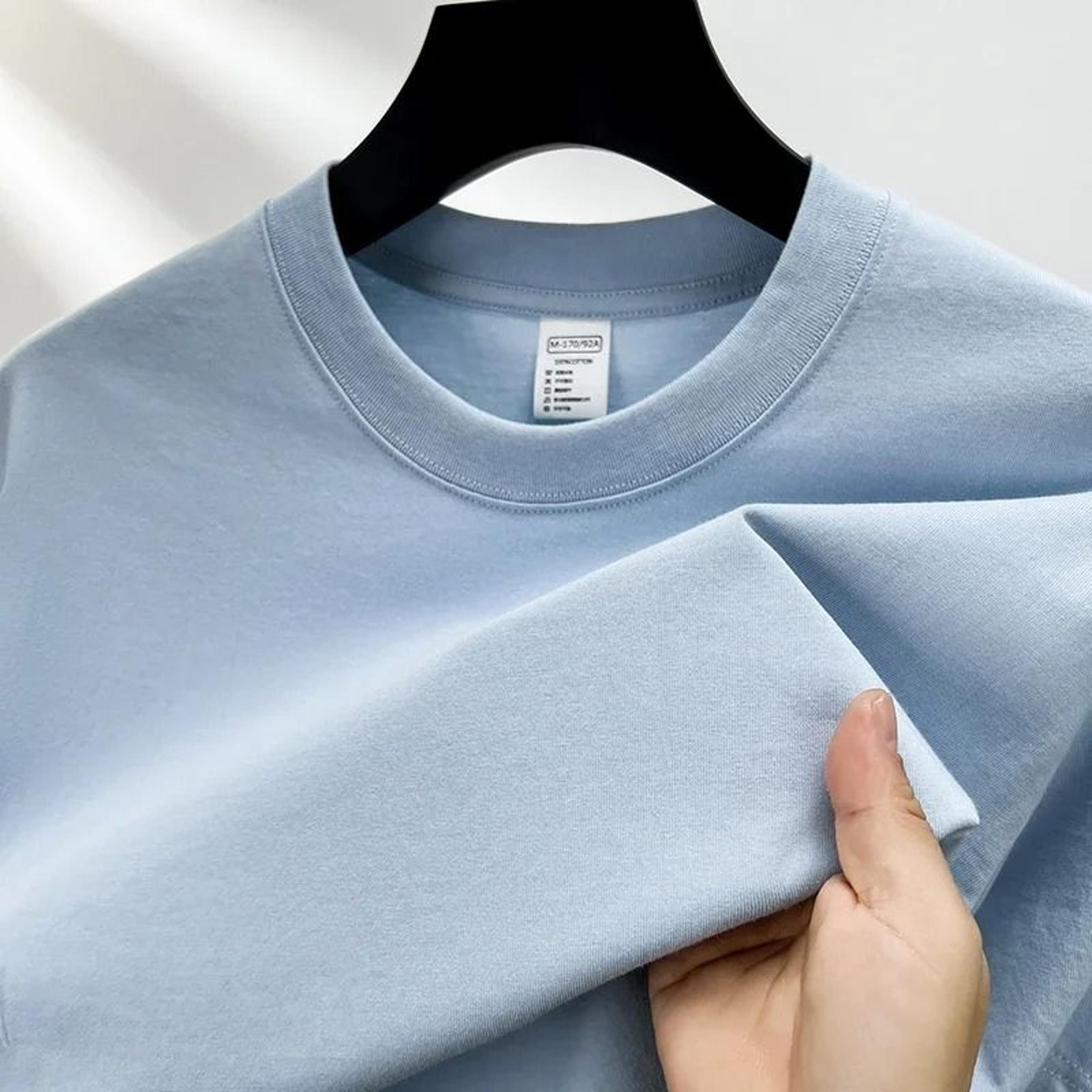 mens pure cotton short sleeve round neck casual t shirt