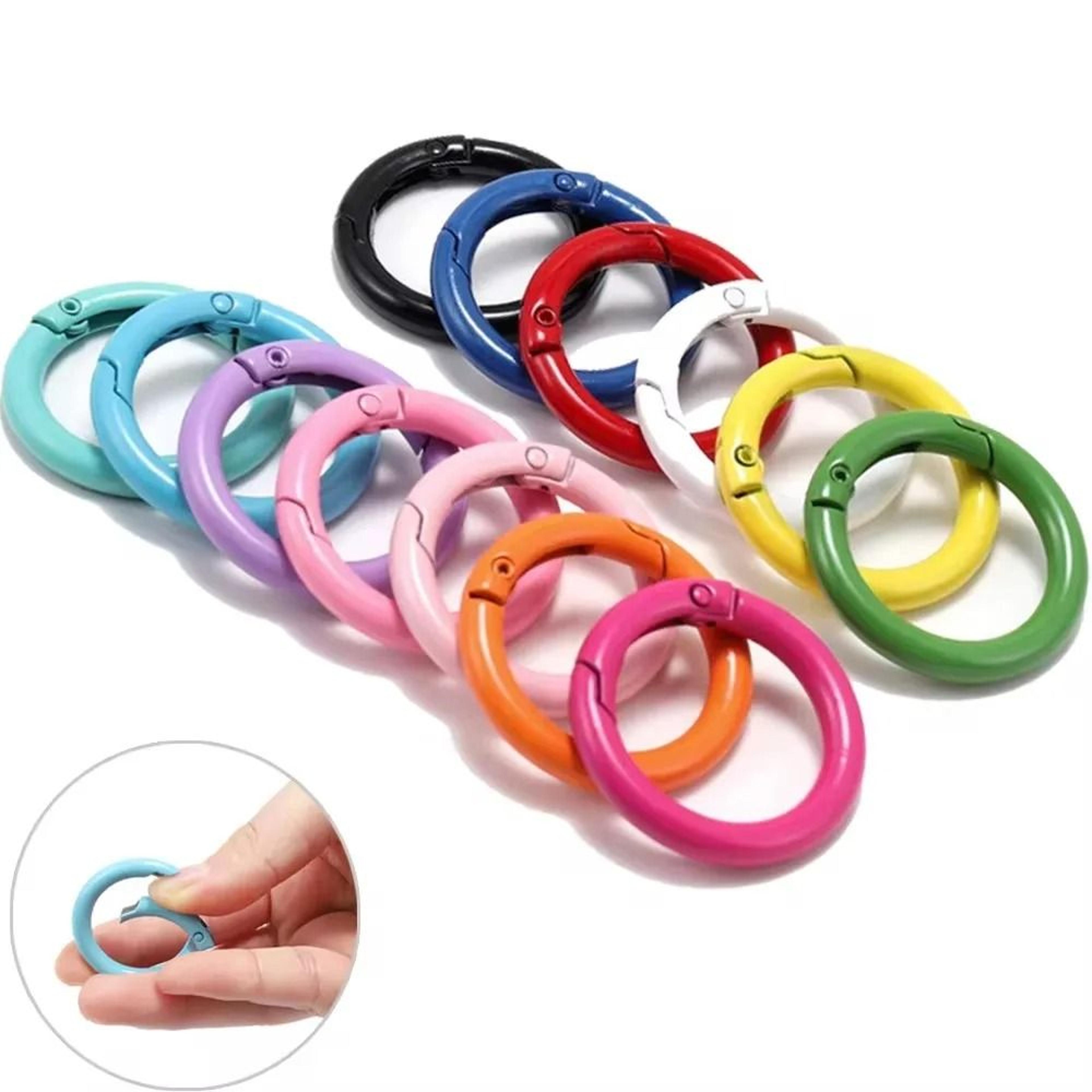 metal o ring spring clasp set 5 piece pack in 21 colors for keychains dog chains and diy jewelry