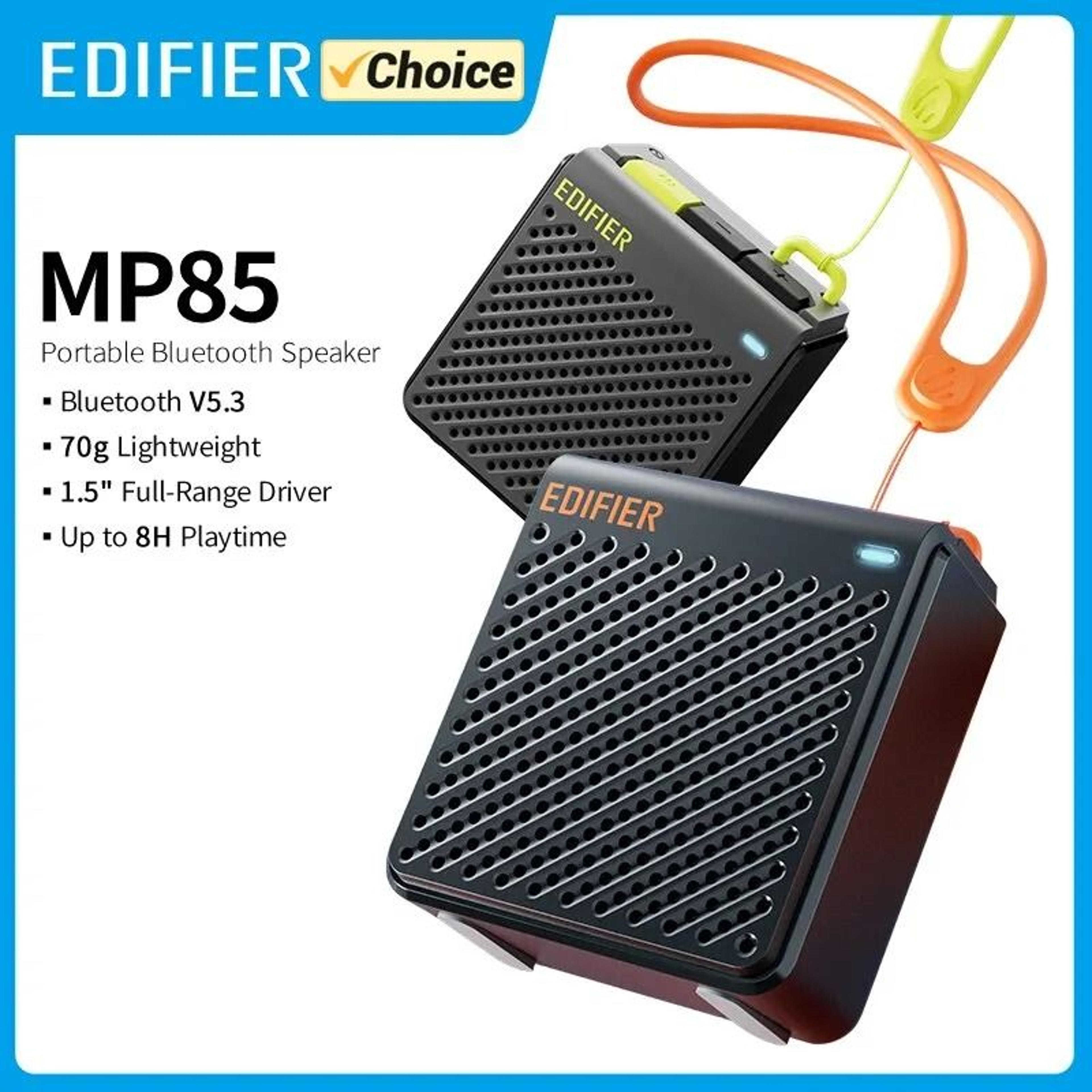 edifier mp85 portable bluetooth speaker with waterproof design and 8 hour playback