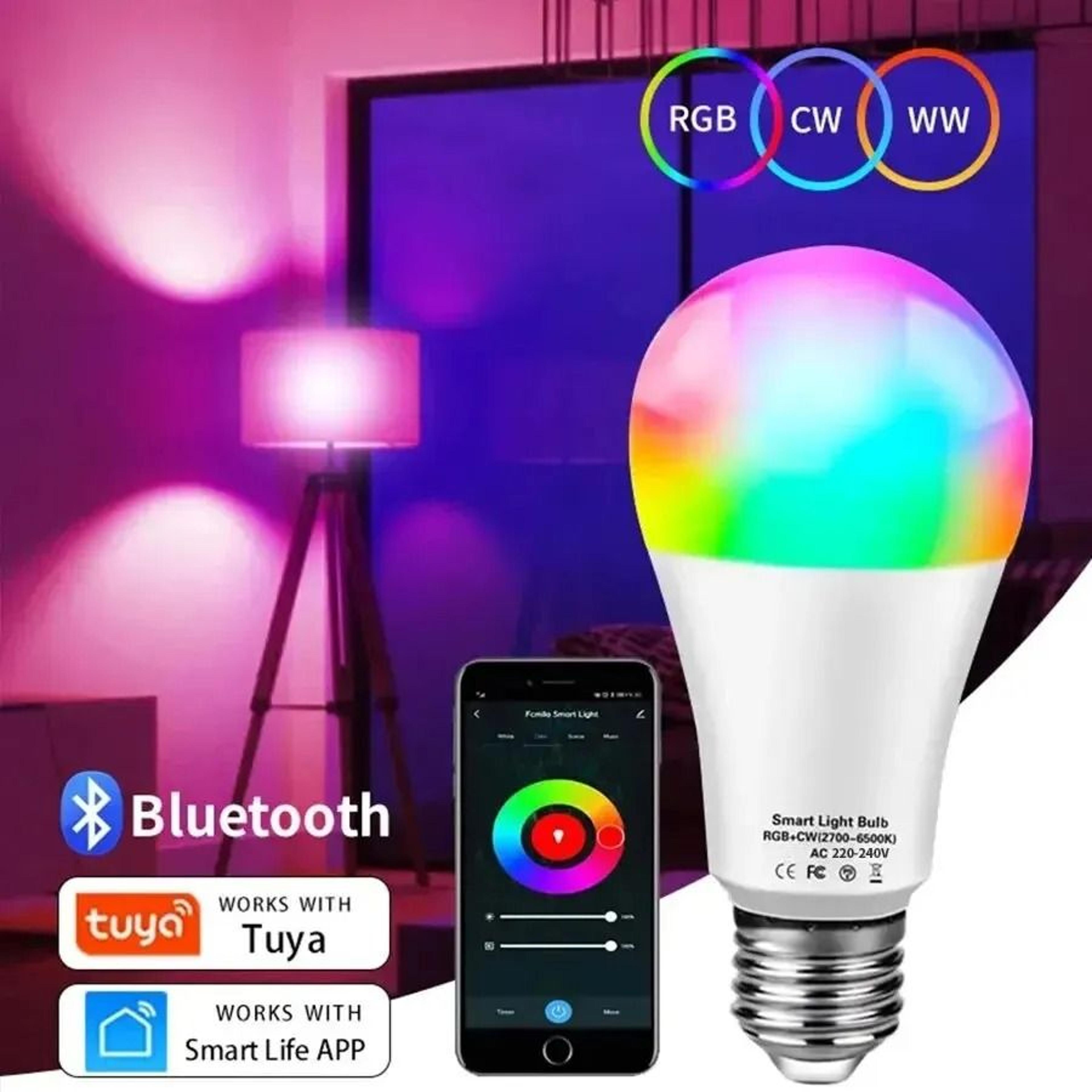 tuya smart led bulb e27 bluetooth rgb dimmable light