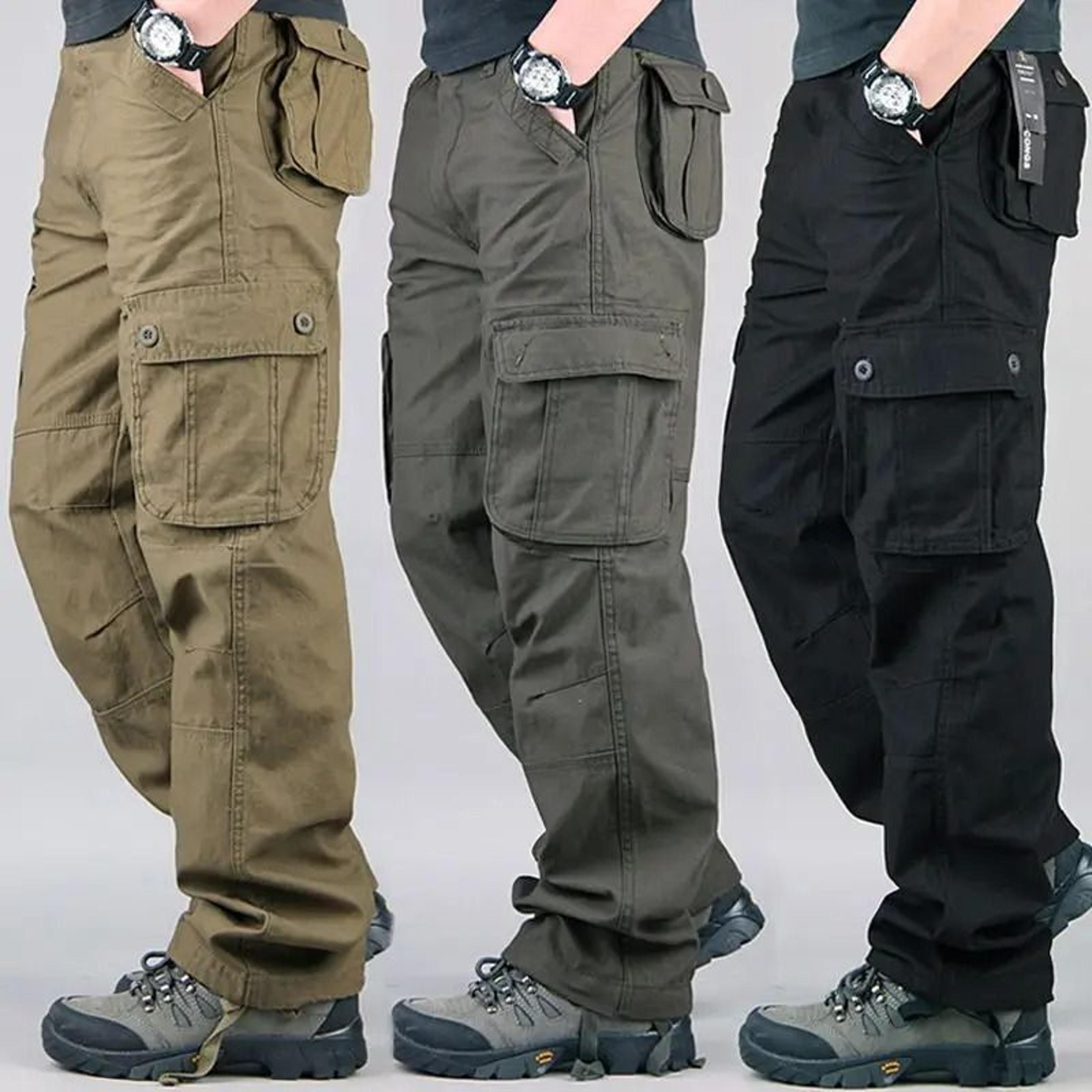 men tactical cargo pants cotton outdoor work trousers
