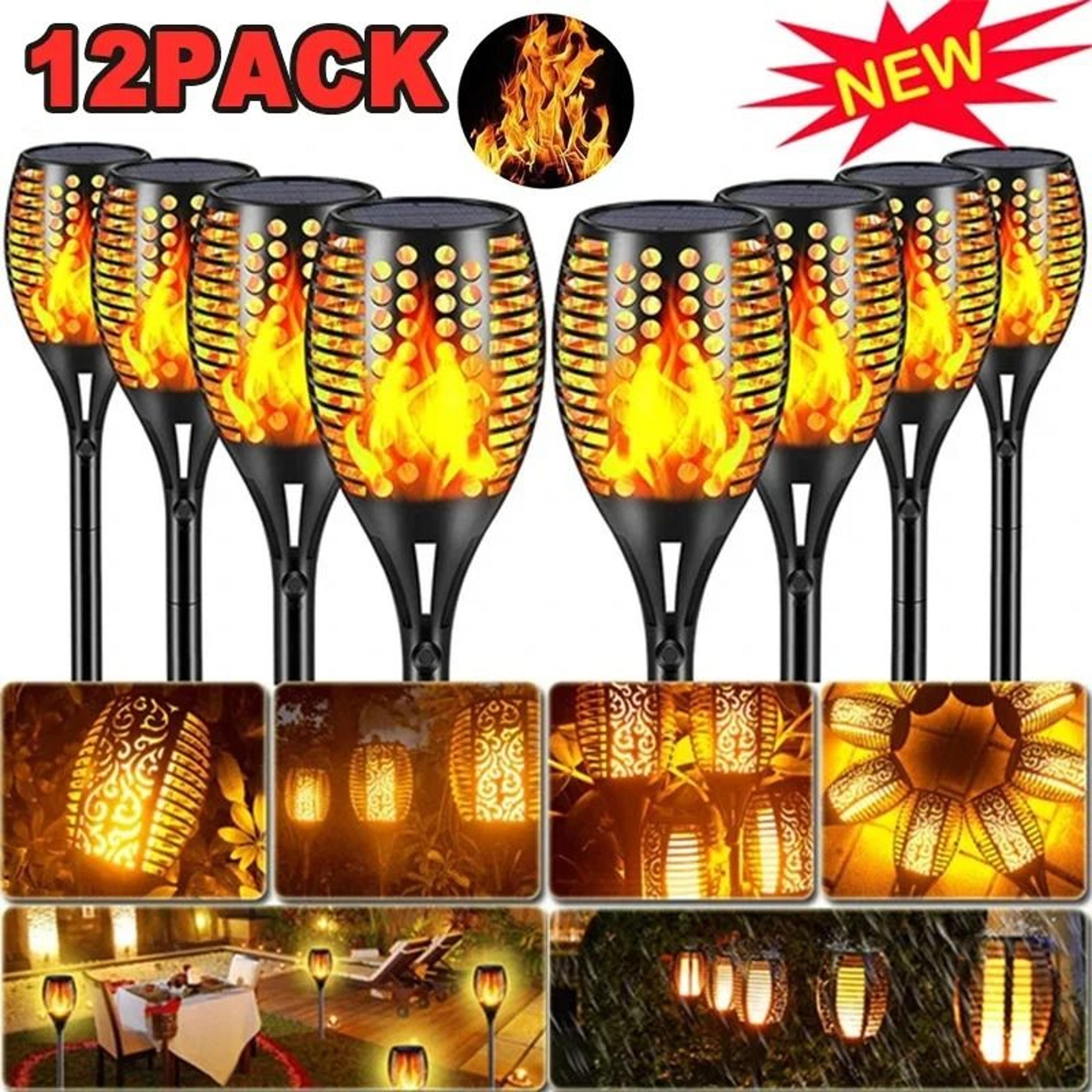 solar flame torch light flickering waterproof outdoor garden decoration lamp