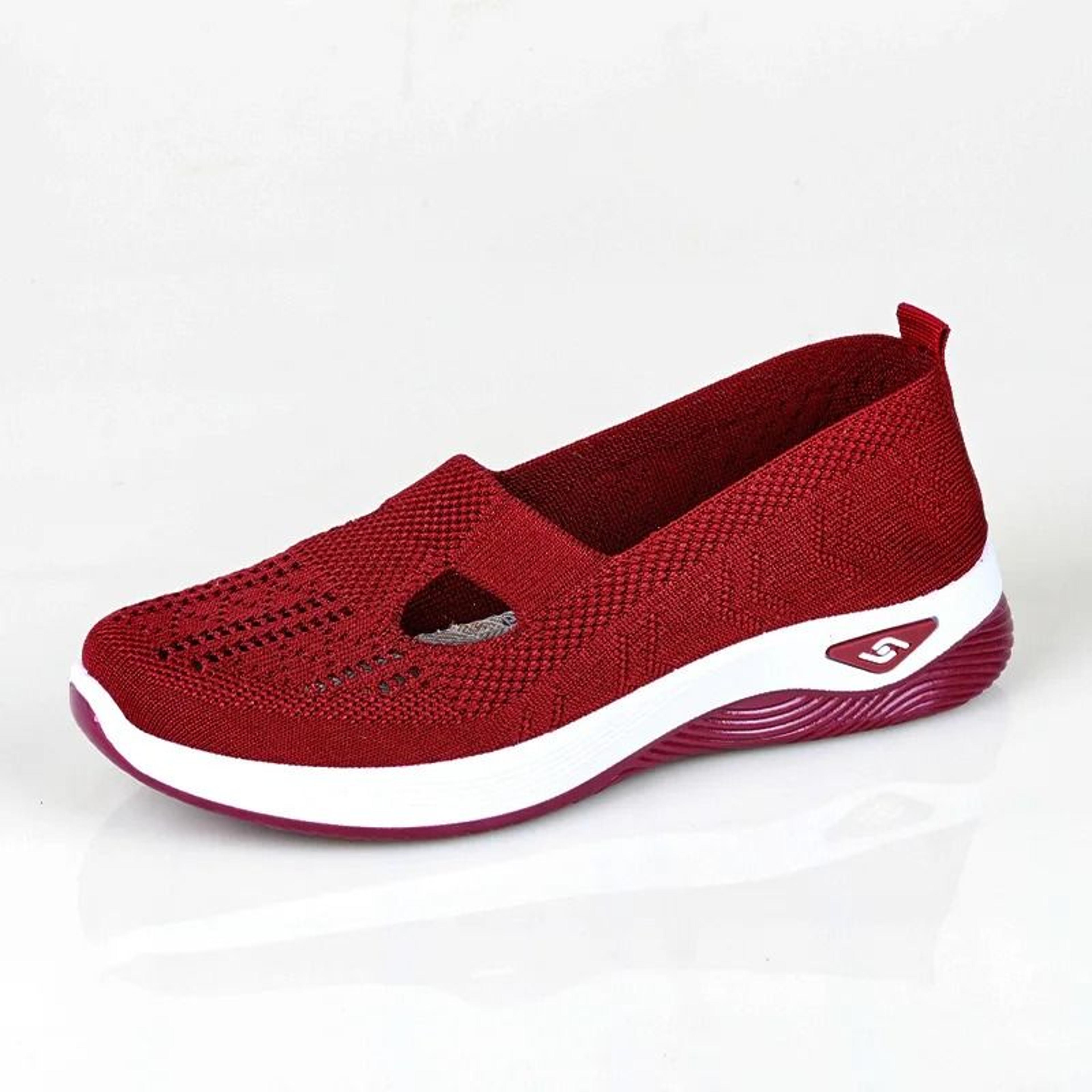 women mesh breathable slip on platform casual walking shoes