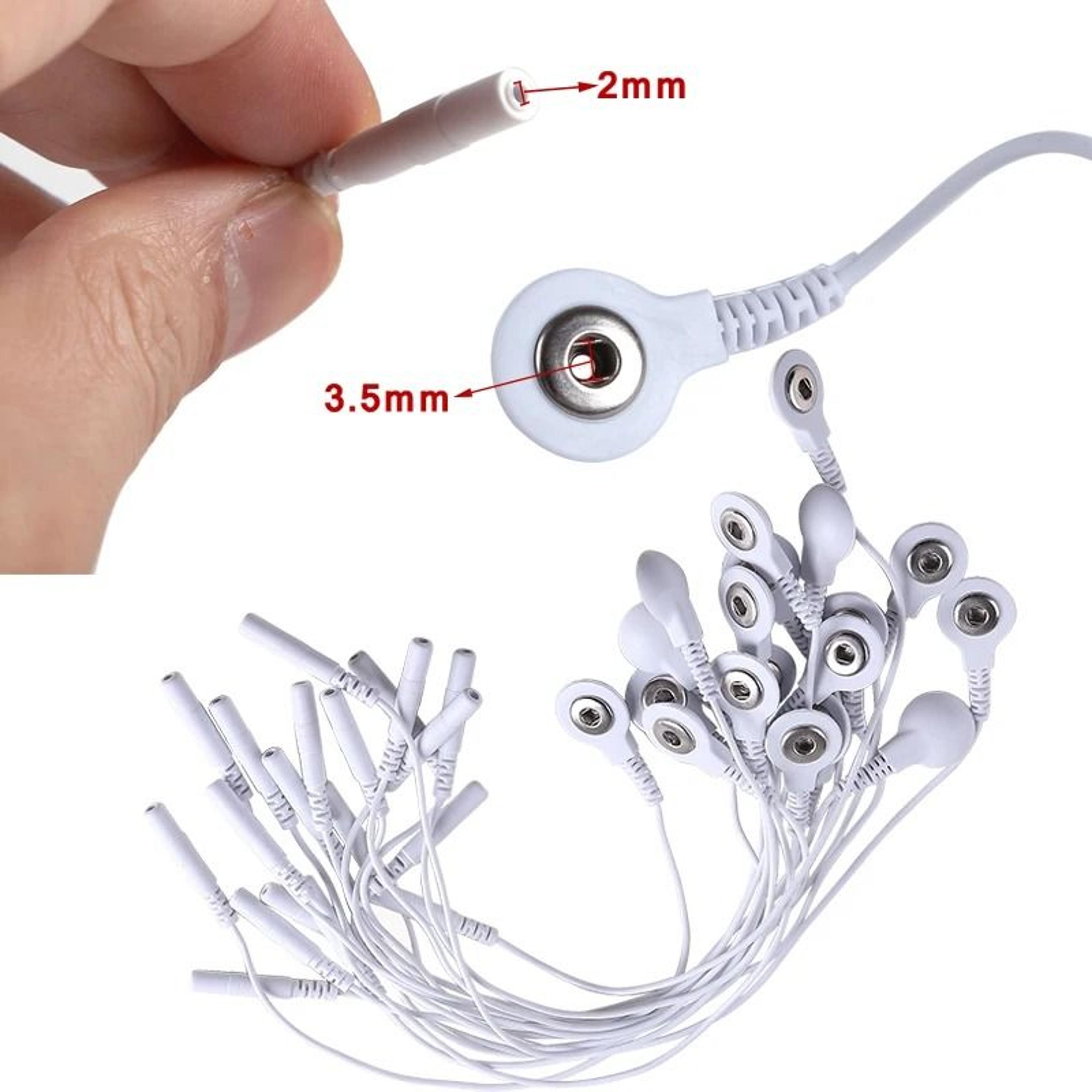 short cable adapter 3.5 mm plug to 2.0 mm jack for muscle stimulator