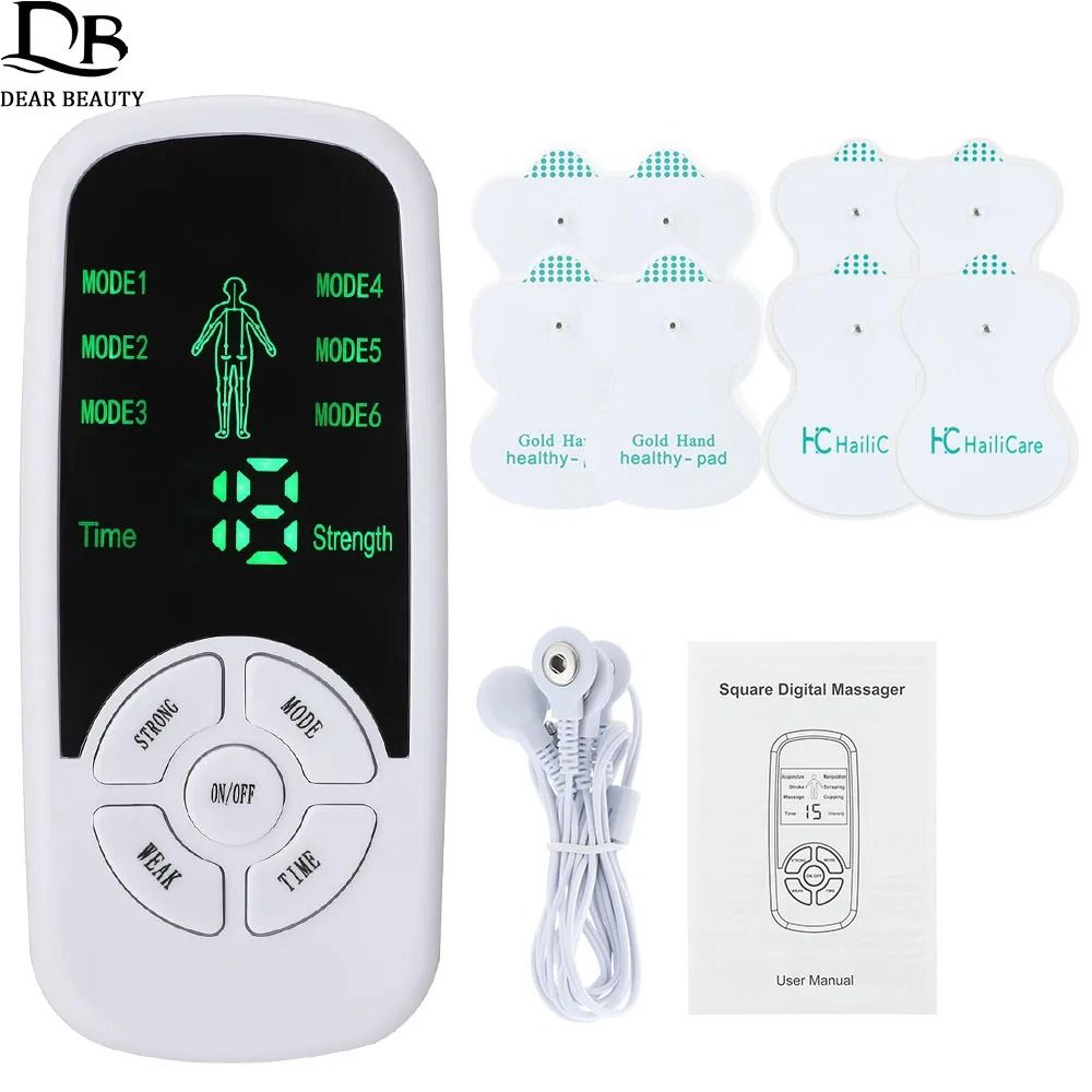 ems electric muscle stimulator tens acupuncture physiotherapy body massager with 4 or 8 electrode pads
