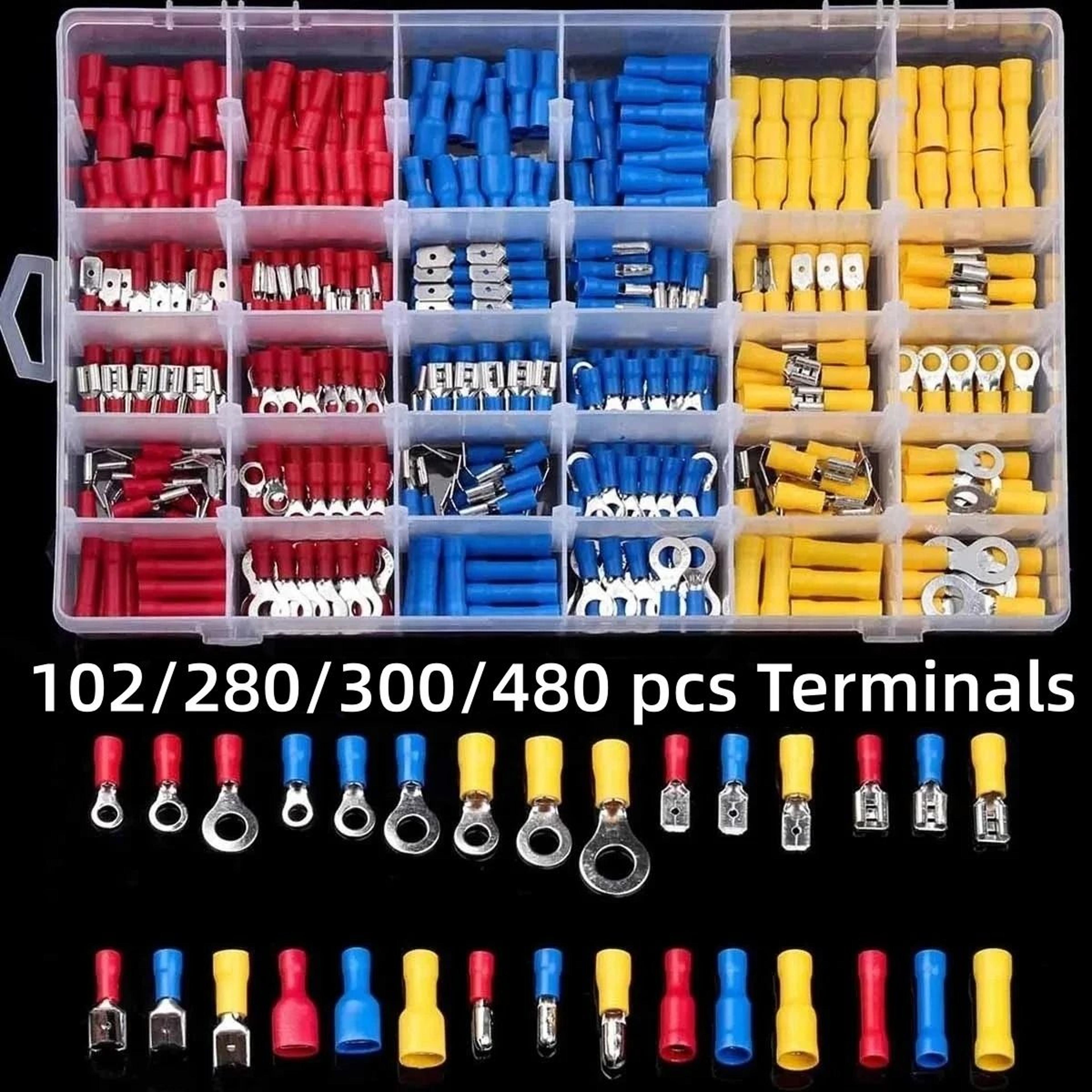 insulated wire connector and crimp terminal kit assorted types 102 to 480 pieces