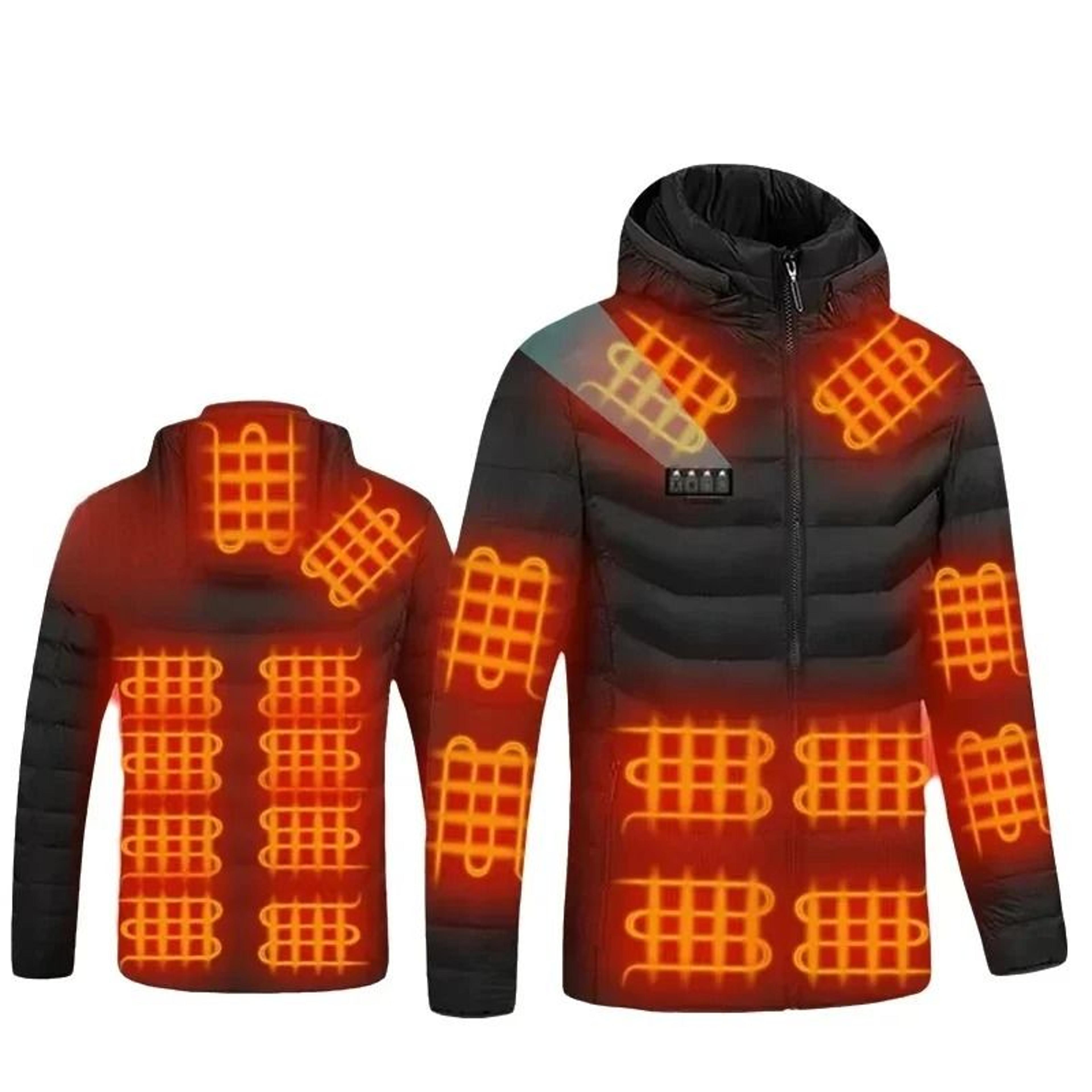 men heated down jacket usb winter padded parka outdoor electric thermal coat