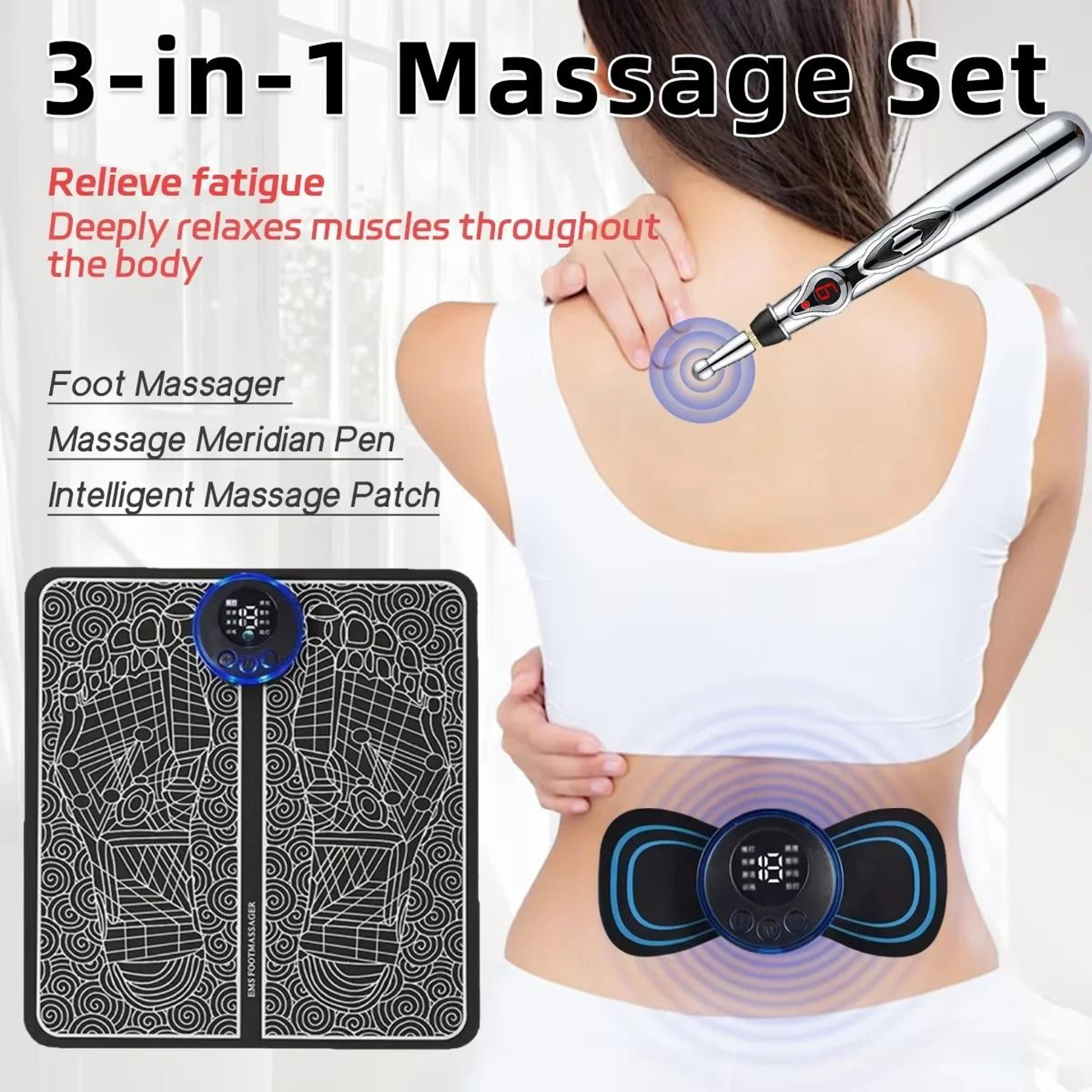 3 in 1 home massage kit ems foot massager with electronic acupressure pen for neck back shoulder relief