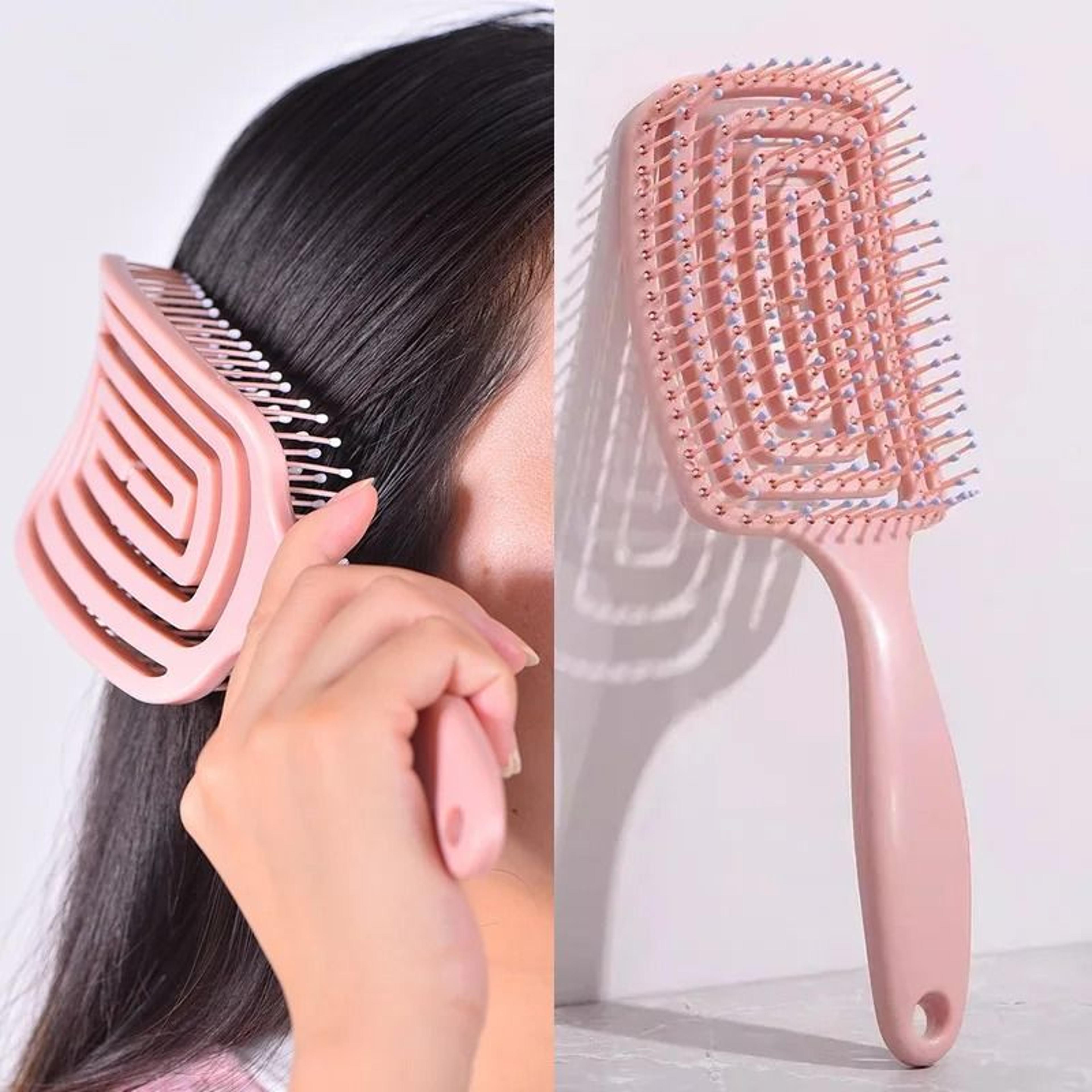 elastic massage comb hollow out hair brush scalp massage detangler fast blow drying tool