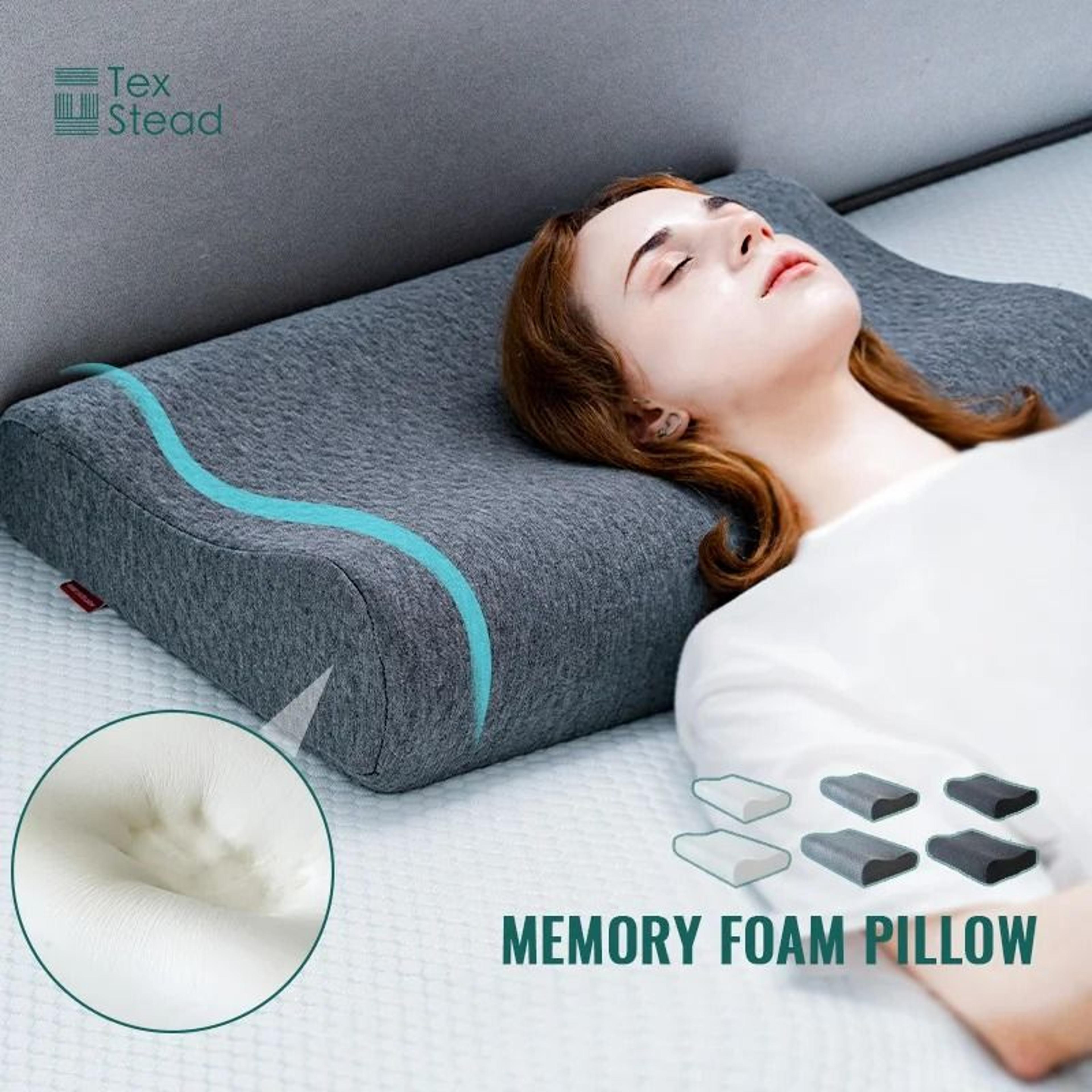 ergonomic contour memory foam cervical pillow