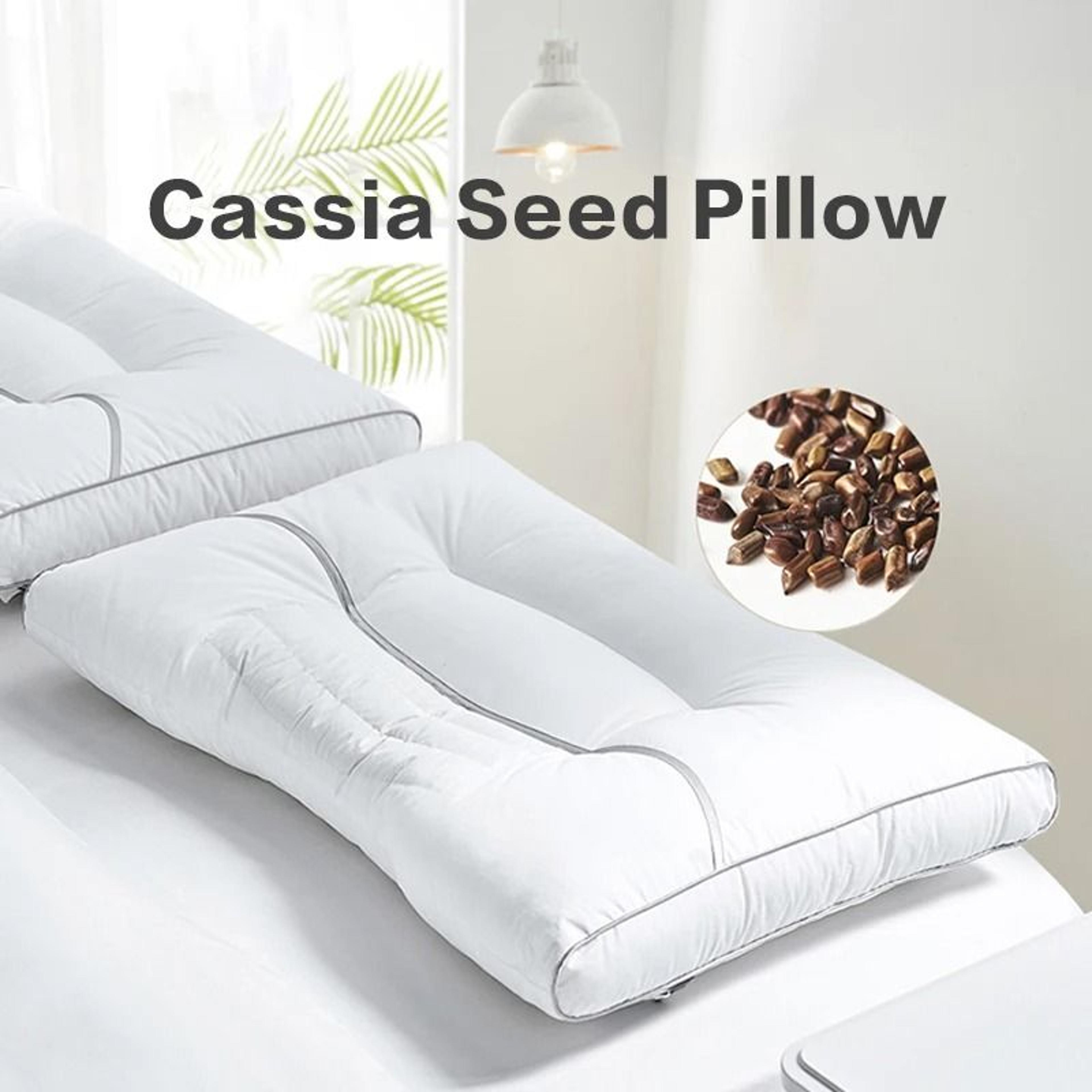 cassia seed pillow for cervical spine support 48x74 in cotton fabric