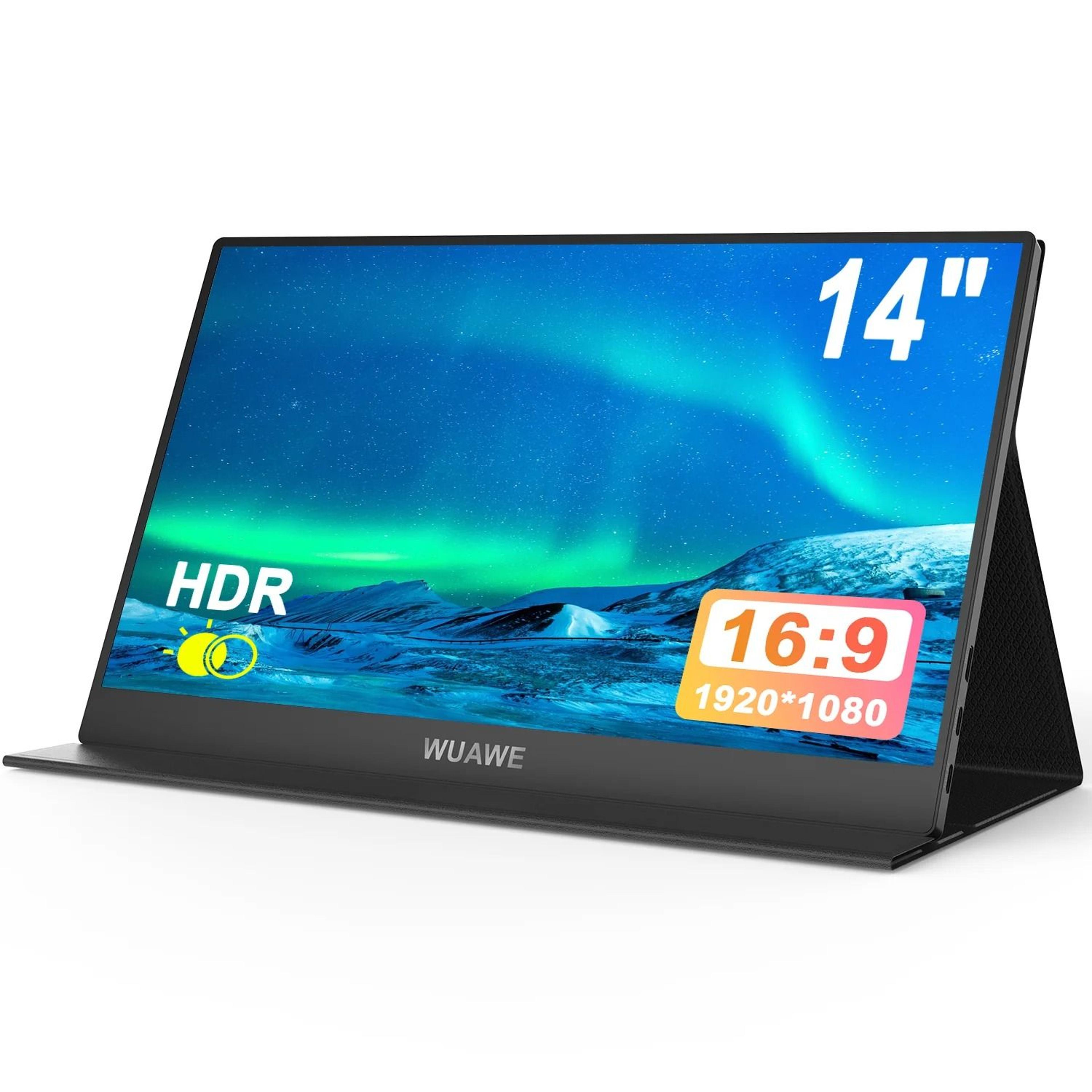 wuawe 14 inch portable monitor usb c hdmi travel display