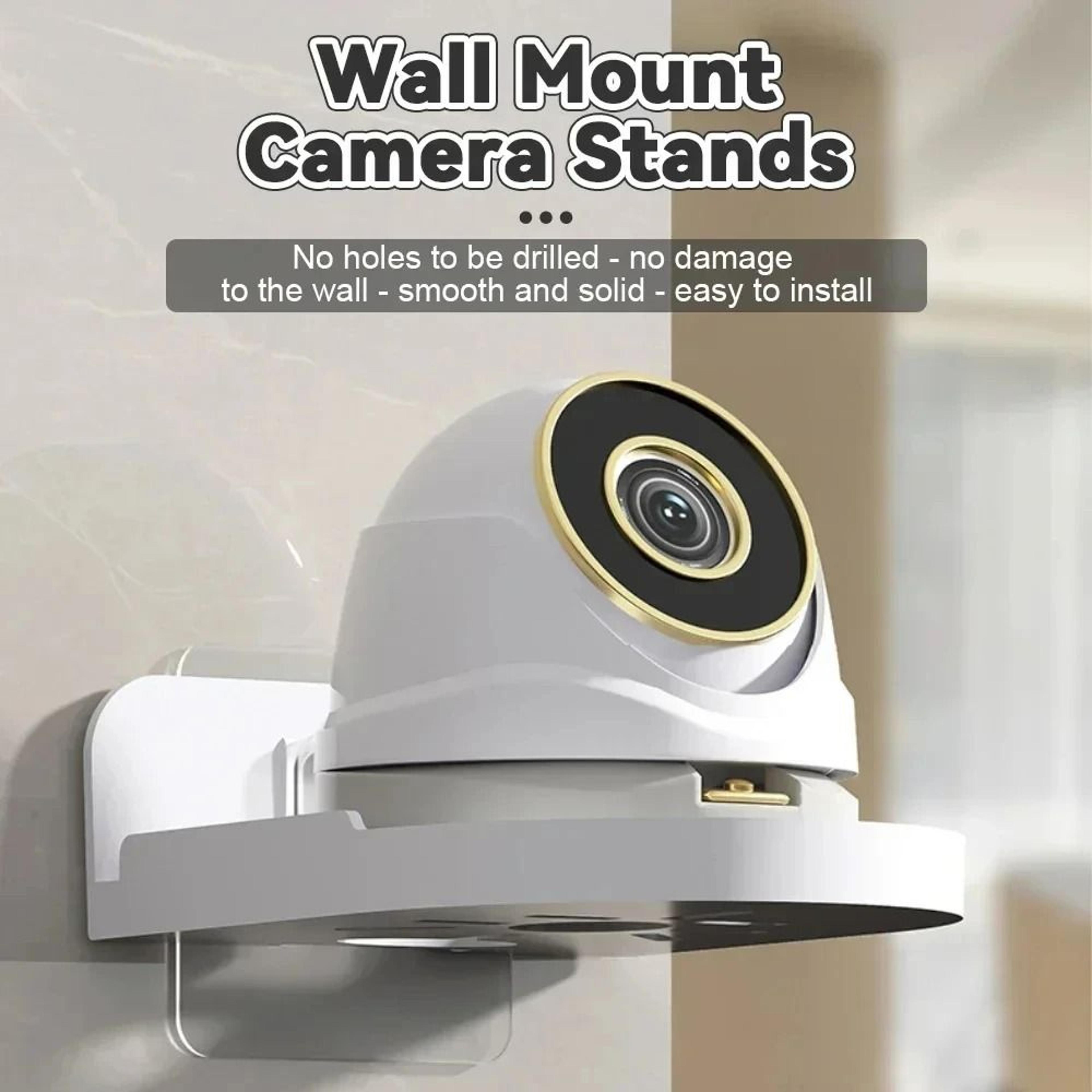 punch free security surveillance camera stand self adhesive wall bracket