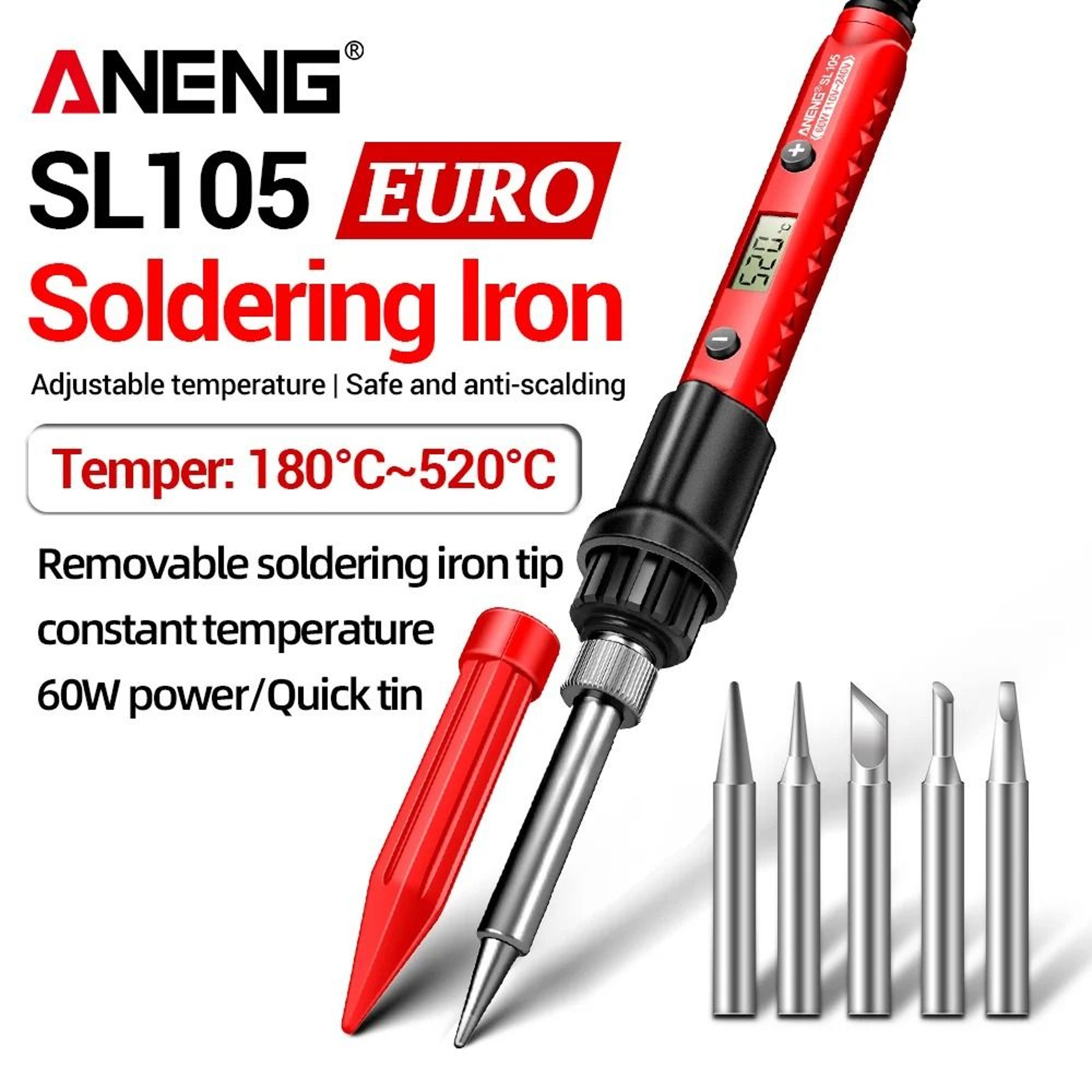 aneng electric soldering iron sl105 digital display adjustable temperature soldering tool