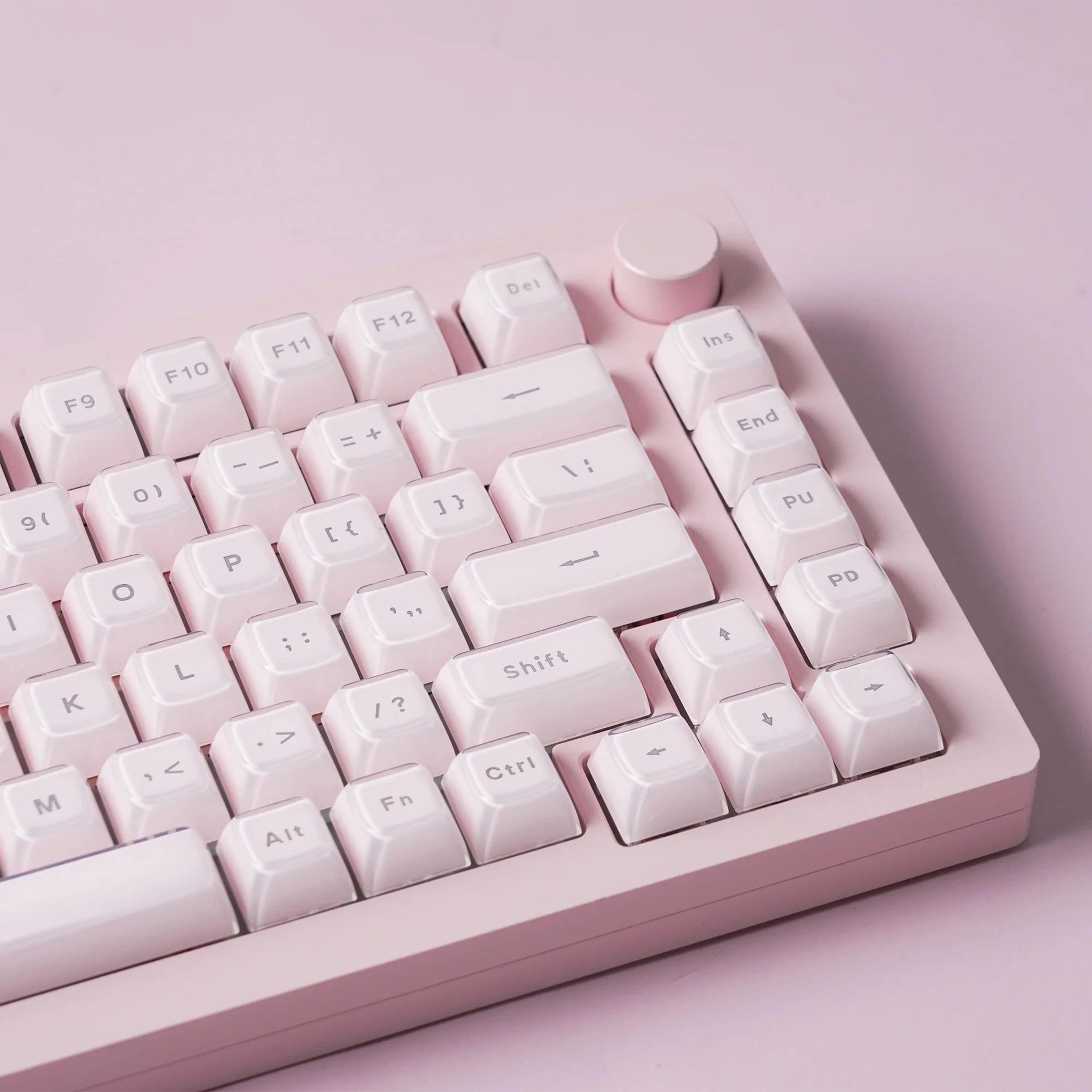 oem profile pink jello crystal keycap set for mx switches