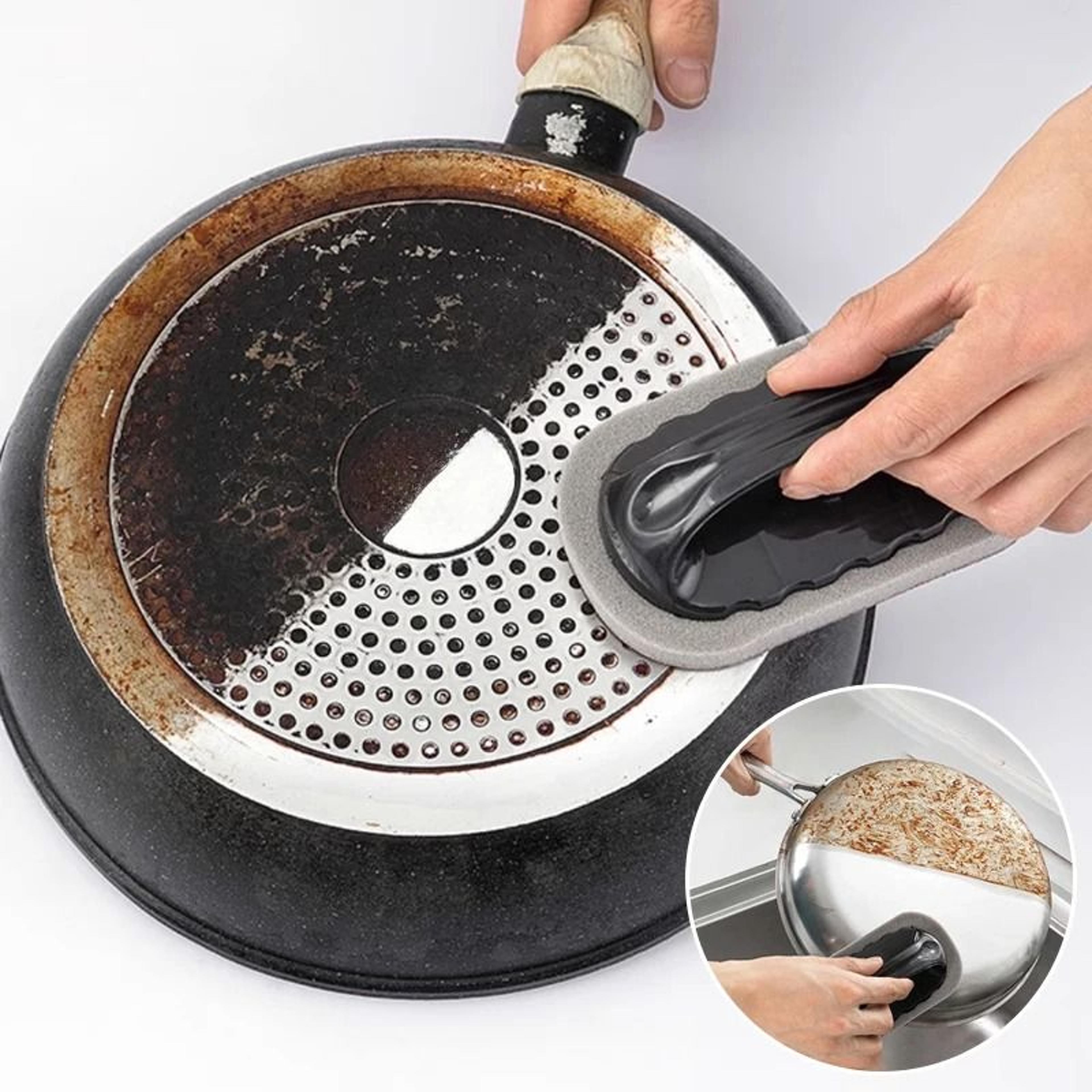 magic emery sponge brush with handle for cleaning & decontamination