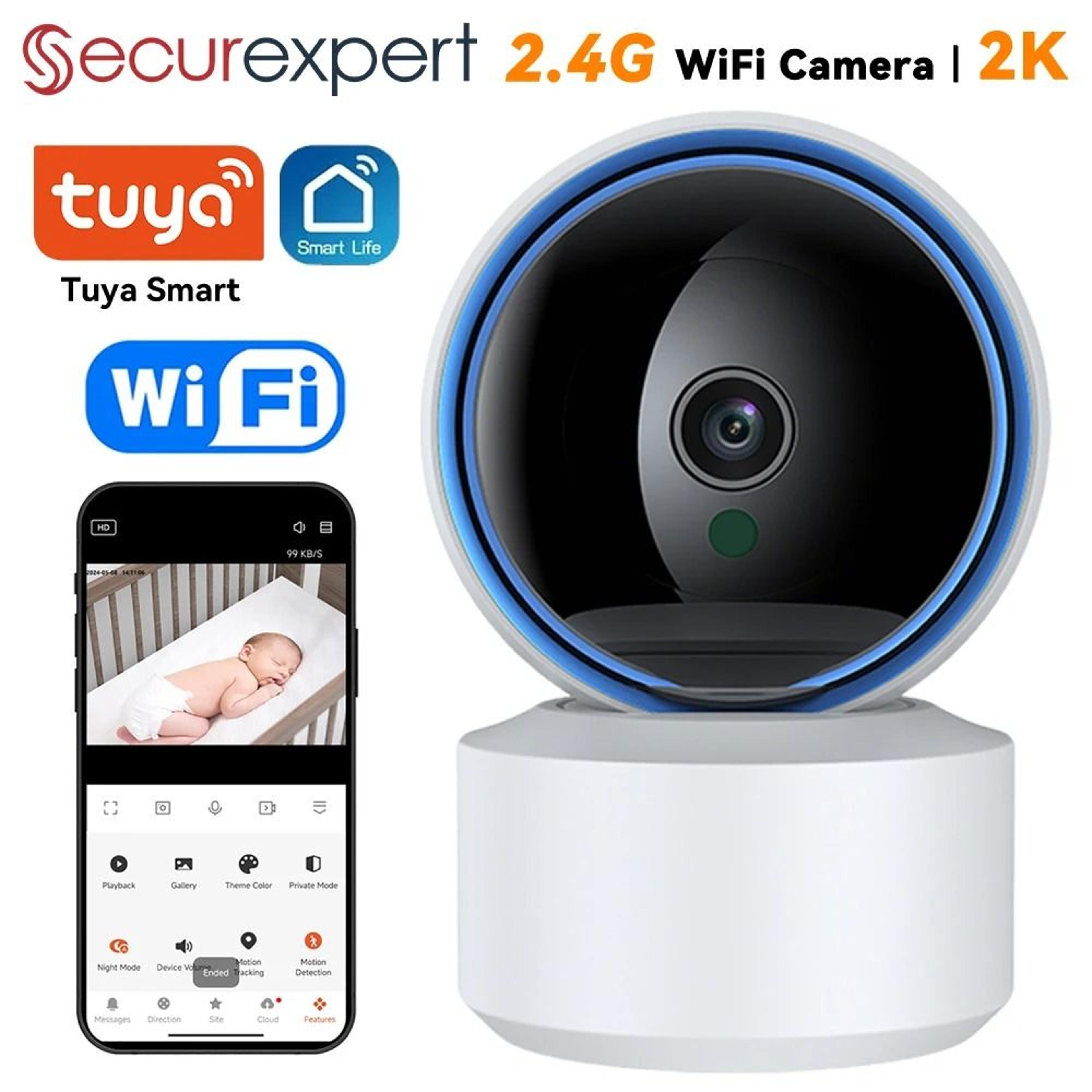 tuya 5mp wifi ip camera baby monitor 360 ptz two way audio night vision