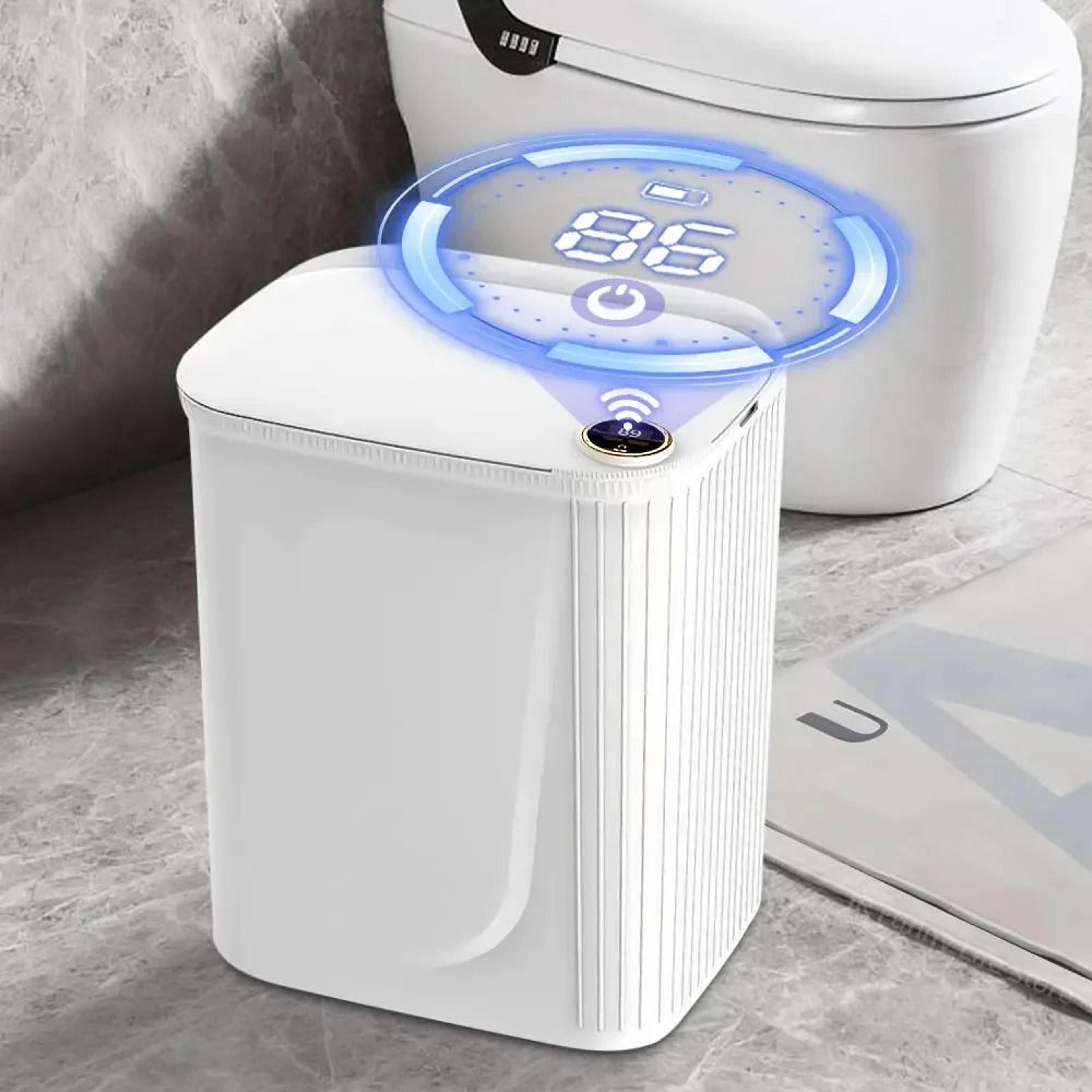 20l smart sensor trash can with type c charging and display