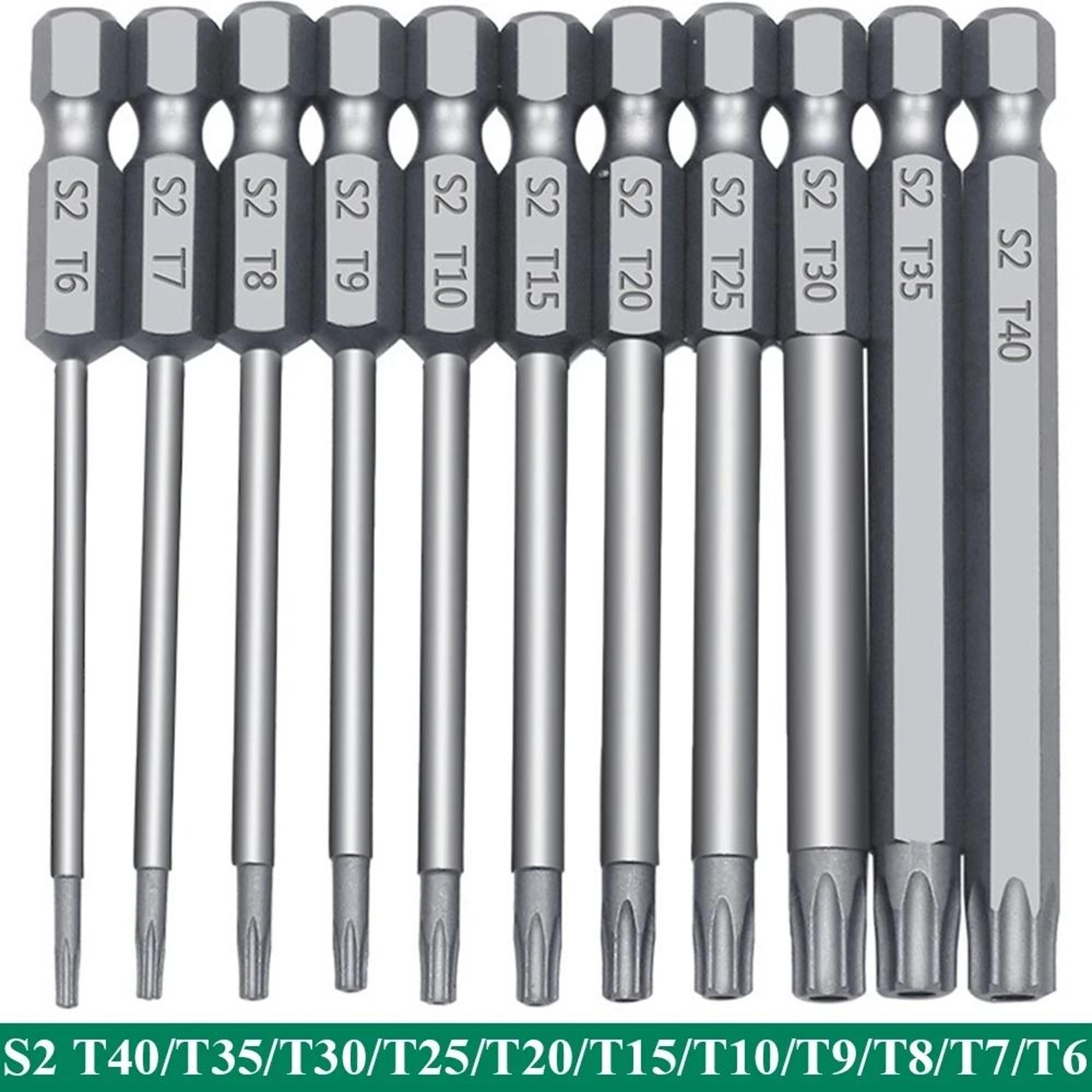 11 piece tamper proof security bit set 1/4 hex magnetic