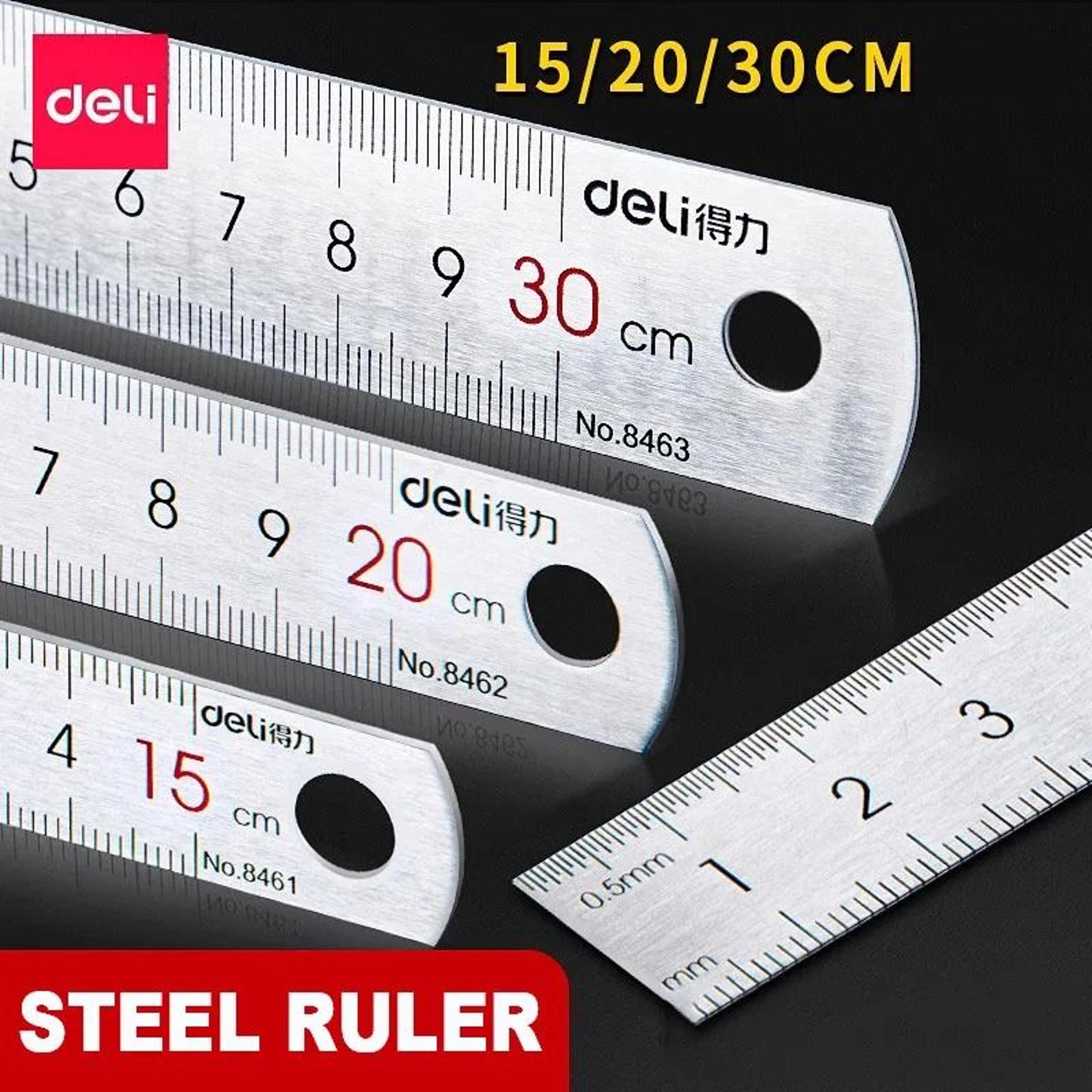 deli stainless steel ruler straight edge measuring tool