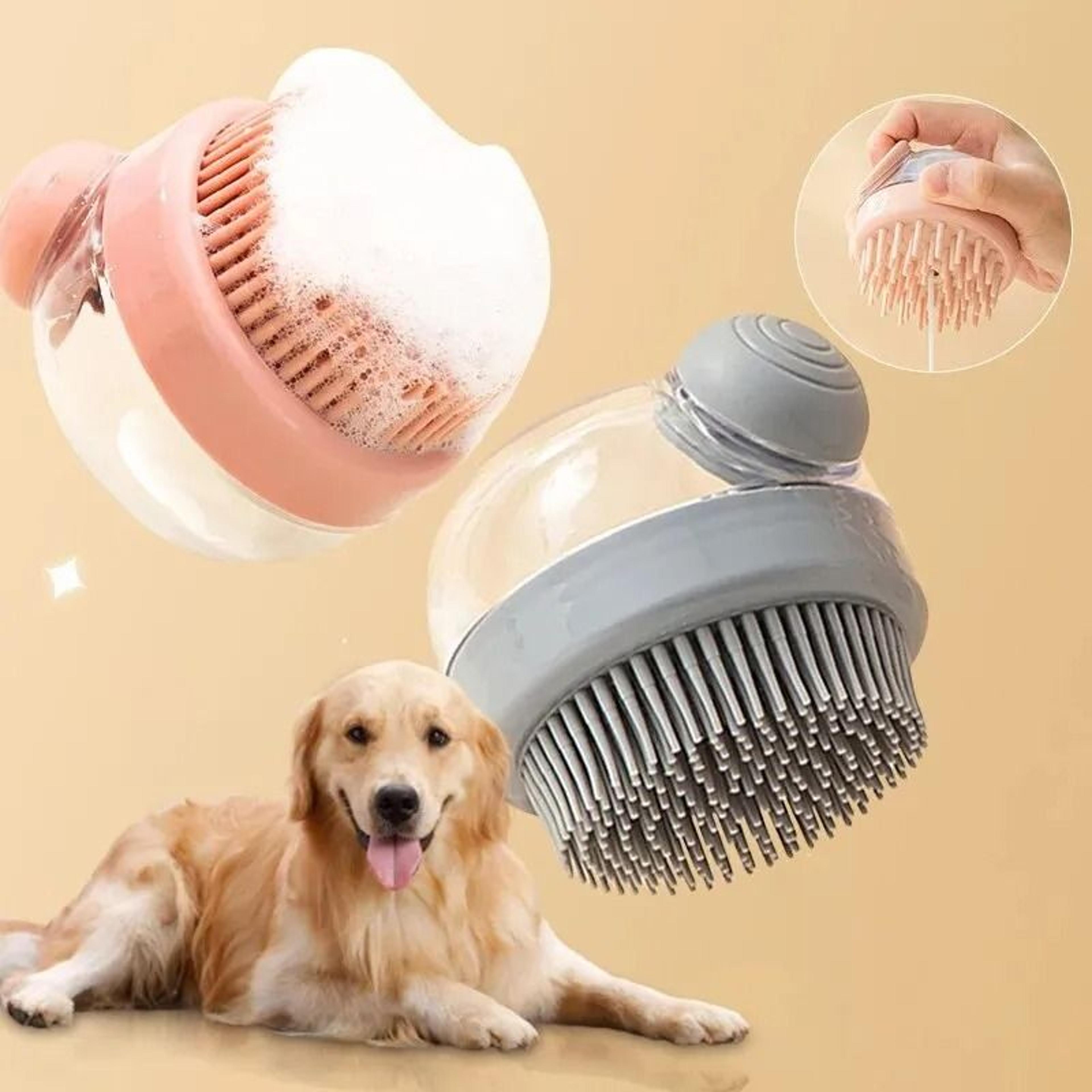pet silicone shampoo dispenser bath brush